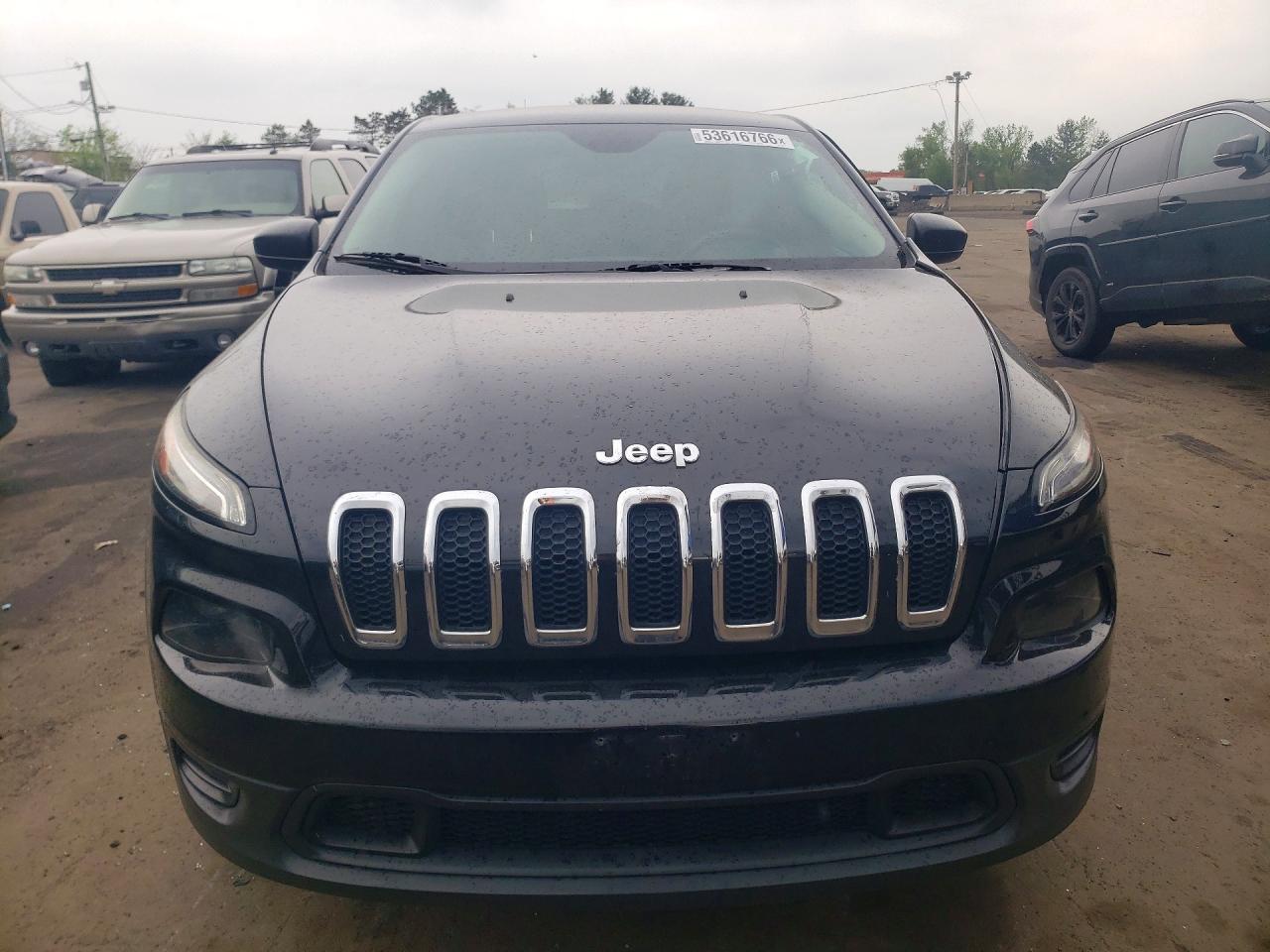 2014 Jeep Cherokee Sport Black vin: 1C4PJLABXEW123659