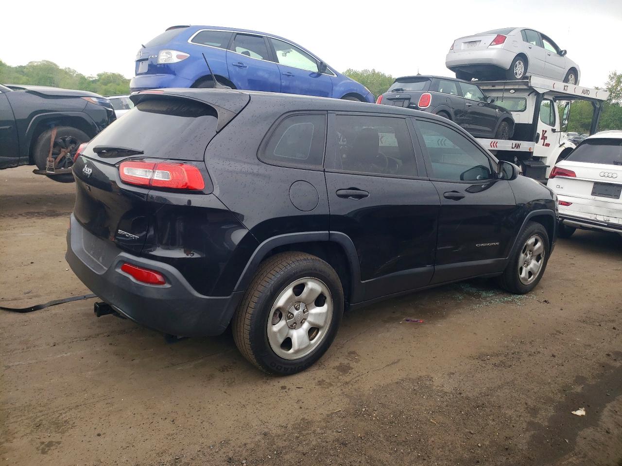 2014 Jeep Cherokee Sport Black vin: 1C4PJLABXEW123659