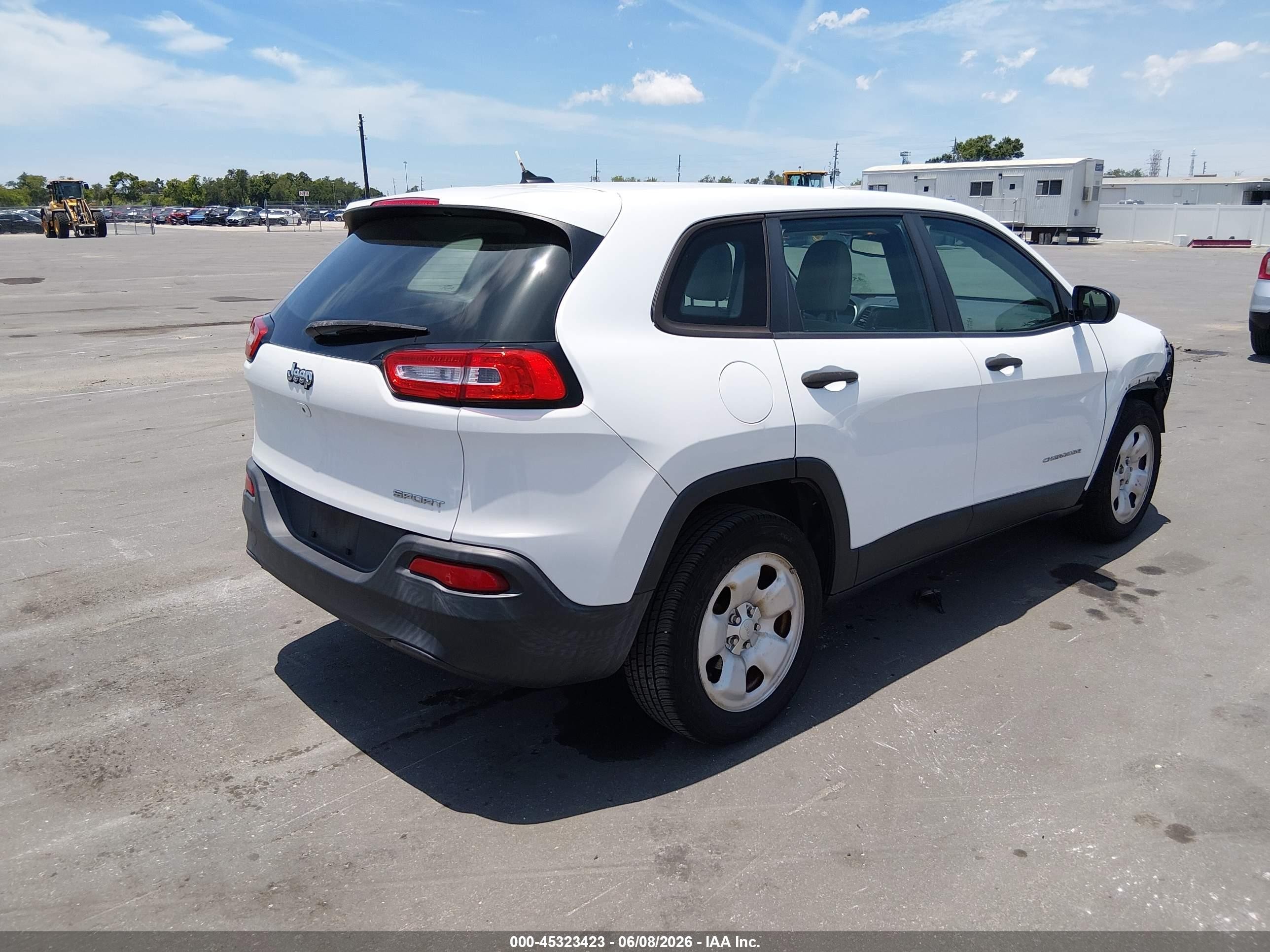 2015 Jeep Cherokee Sport White vin: 1C4PJLABXFW532066
