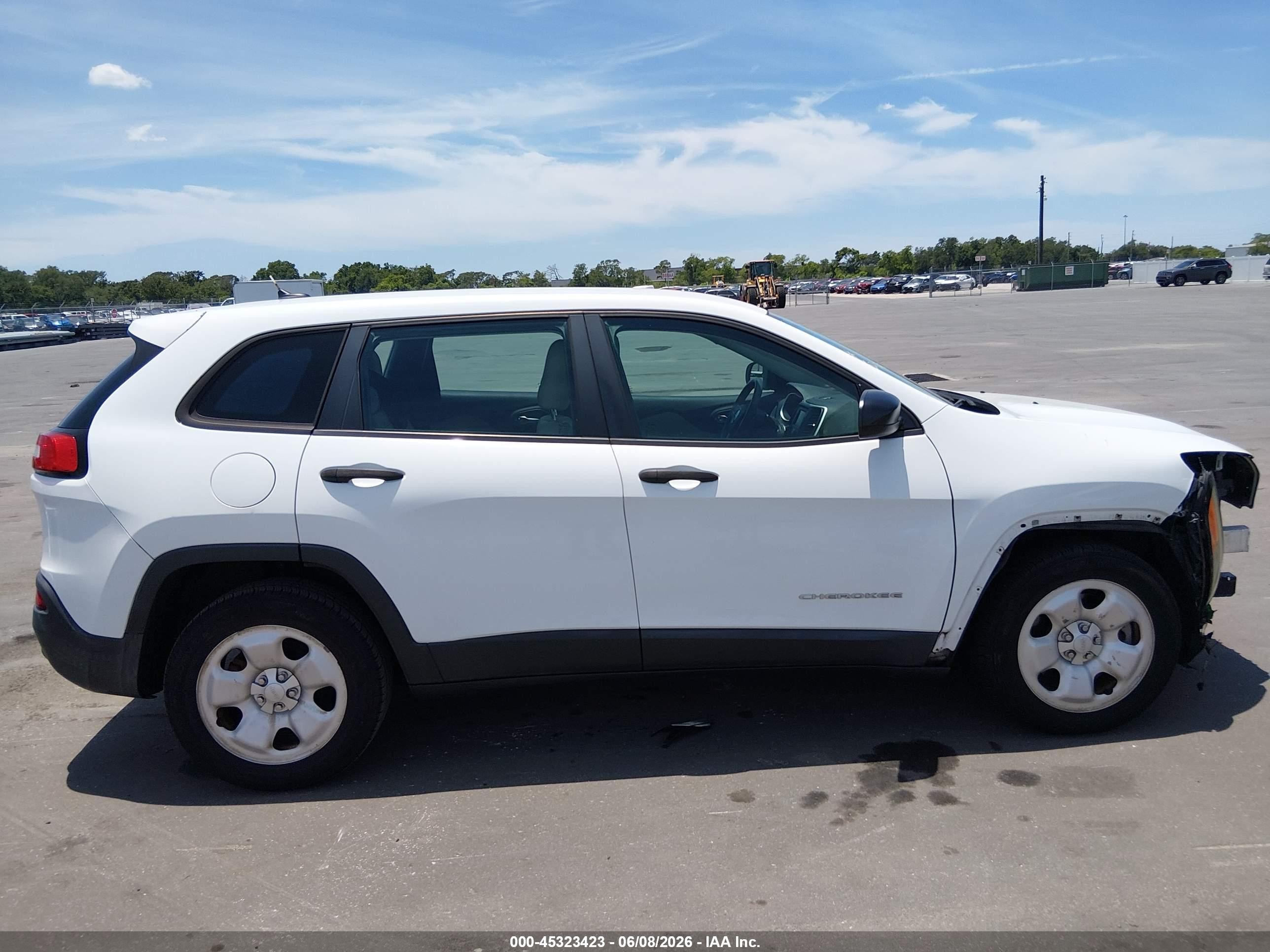 2015 Jeep Cherokee Sport White vin: 1C4PJLABXFW532066