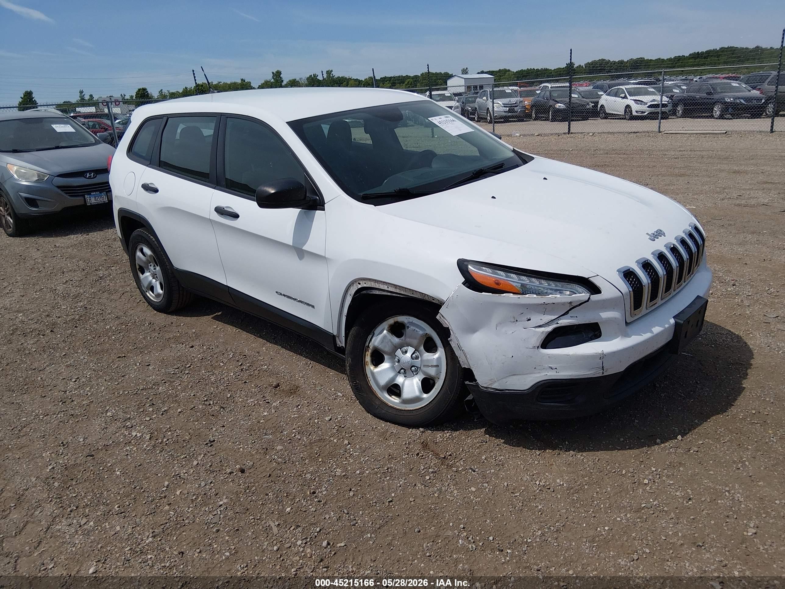 2015 Jeep Cherokee Sport White vin: 1C4PJLABXFW642793