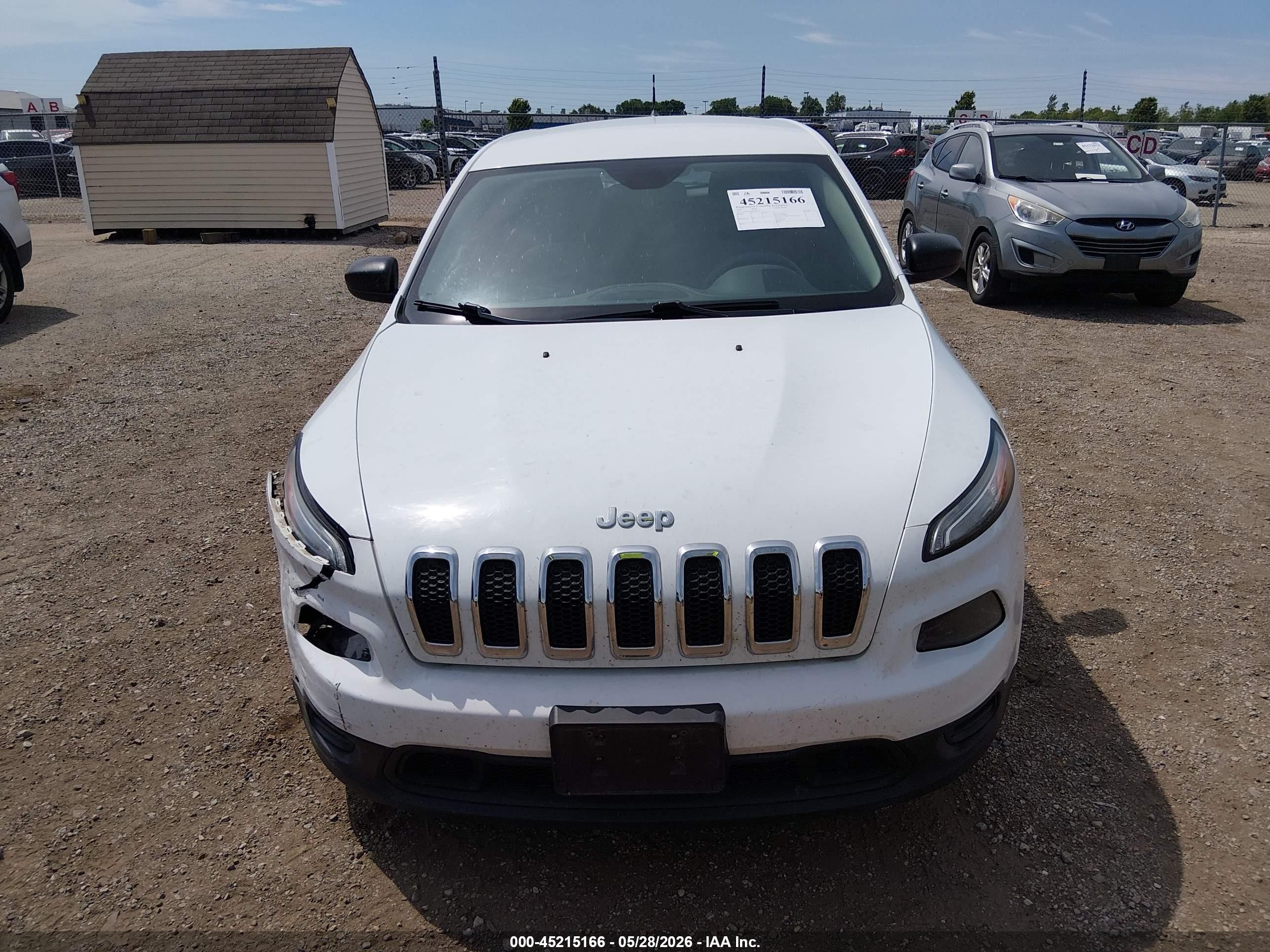 2015 Jeep Cherokee Sport White vin: 1C4PJLABXFW642793