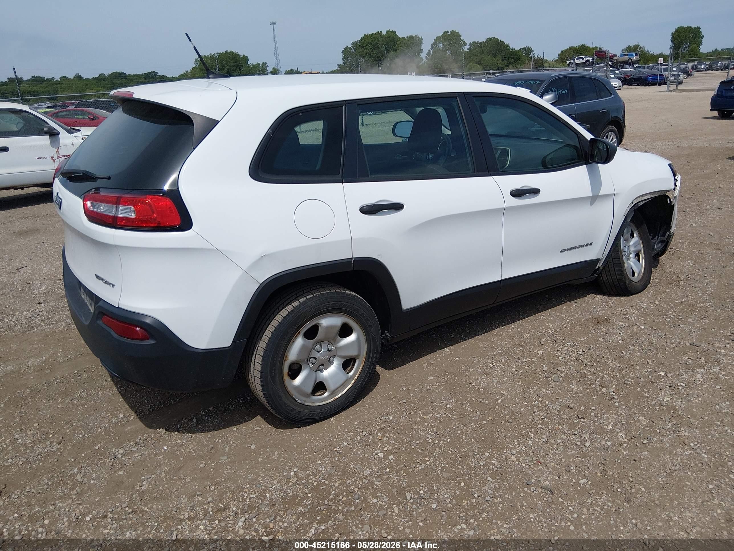2015 Jeep Cherokee Sport White vin: 1C4PJLABXFW642793