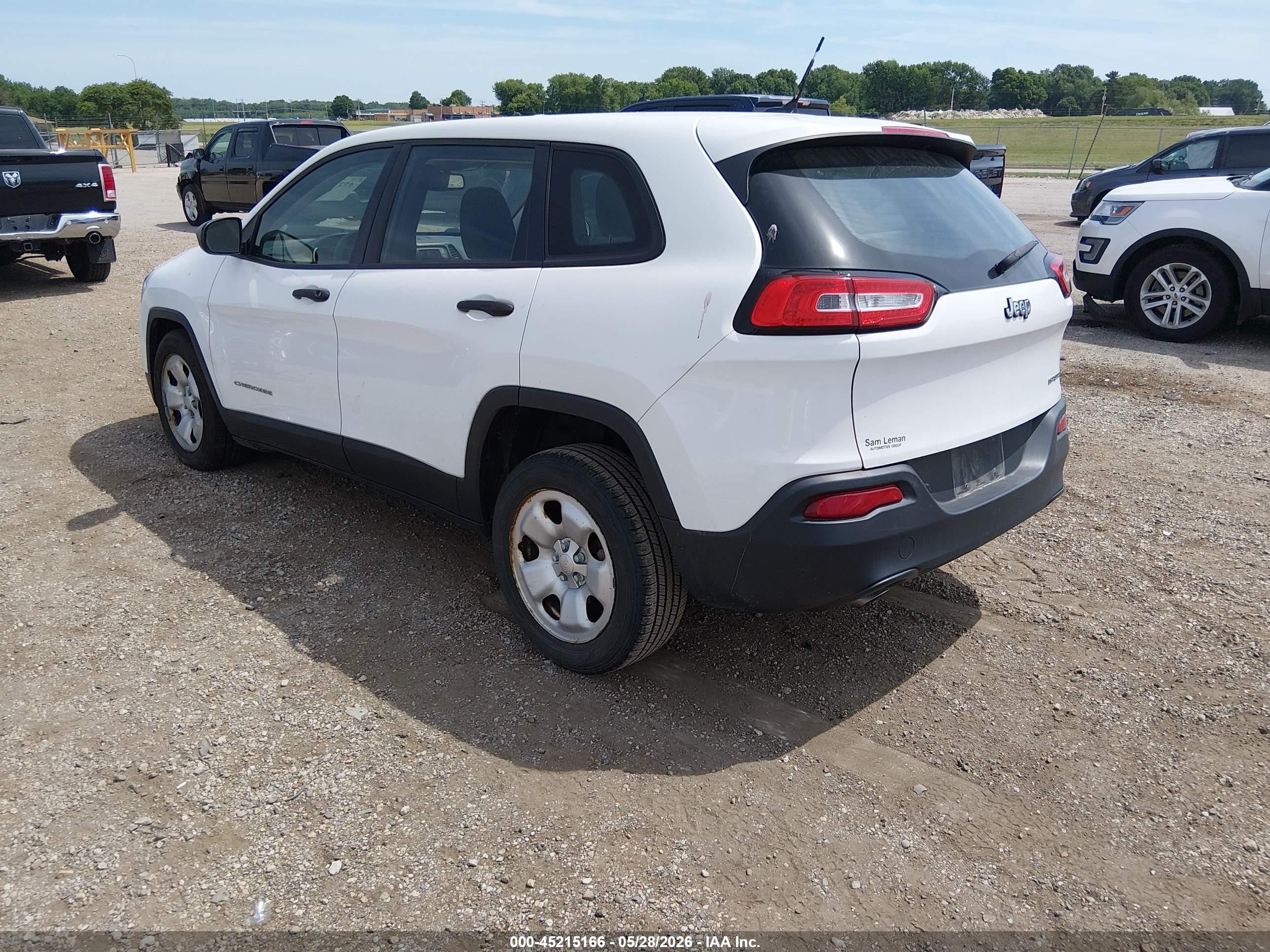 2015 Jeep Cherokee Sport White vin: 1C4PJLABXFW642793