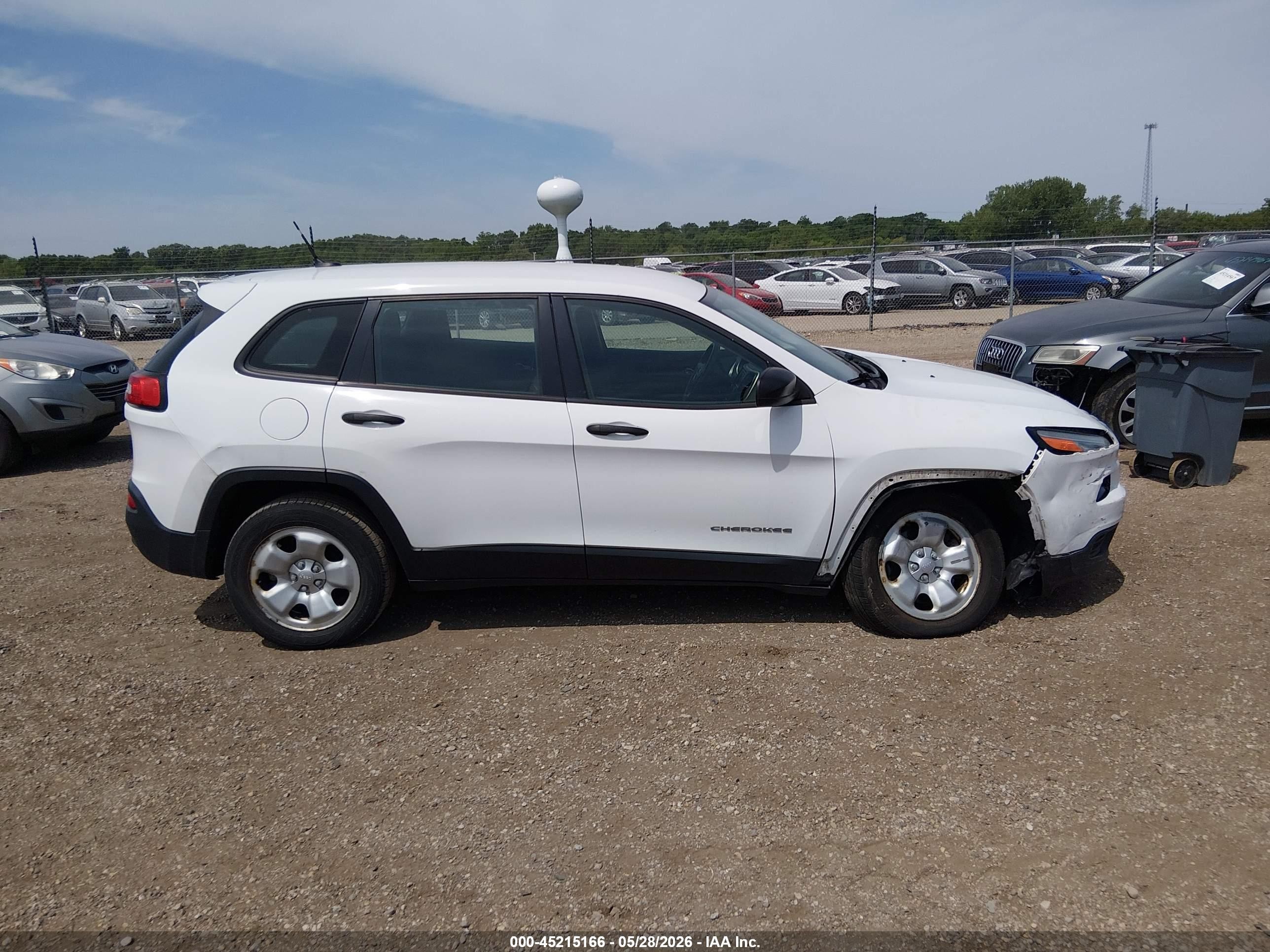 2015 Jeep Cherokee Sport White vin: 1C4PJLABXFW642793