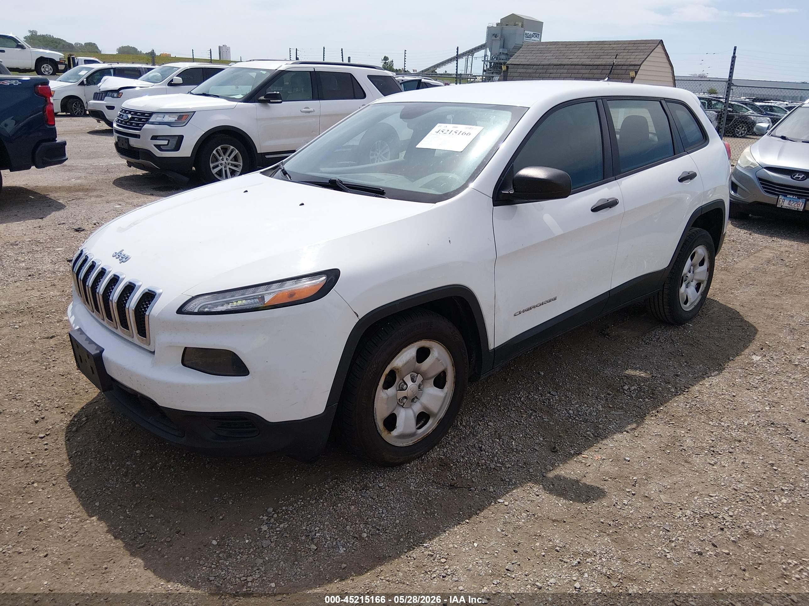 2015 Jeep Cherokee Sport White vin: 1C4PJLABXFW642793