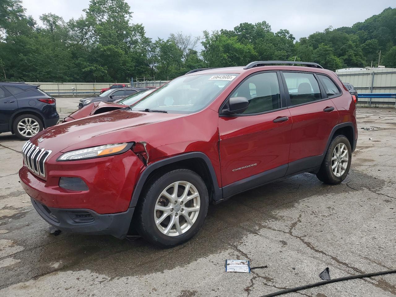 2015 Jeep Cherokee Sport Red vin: 1C4PJLABXFW731750