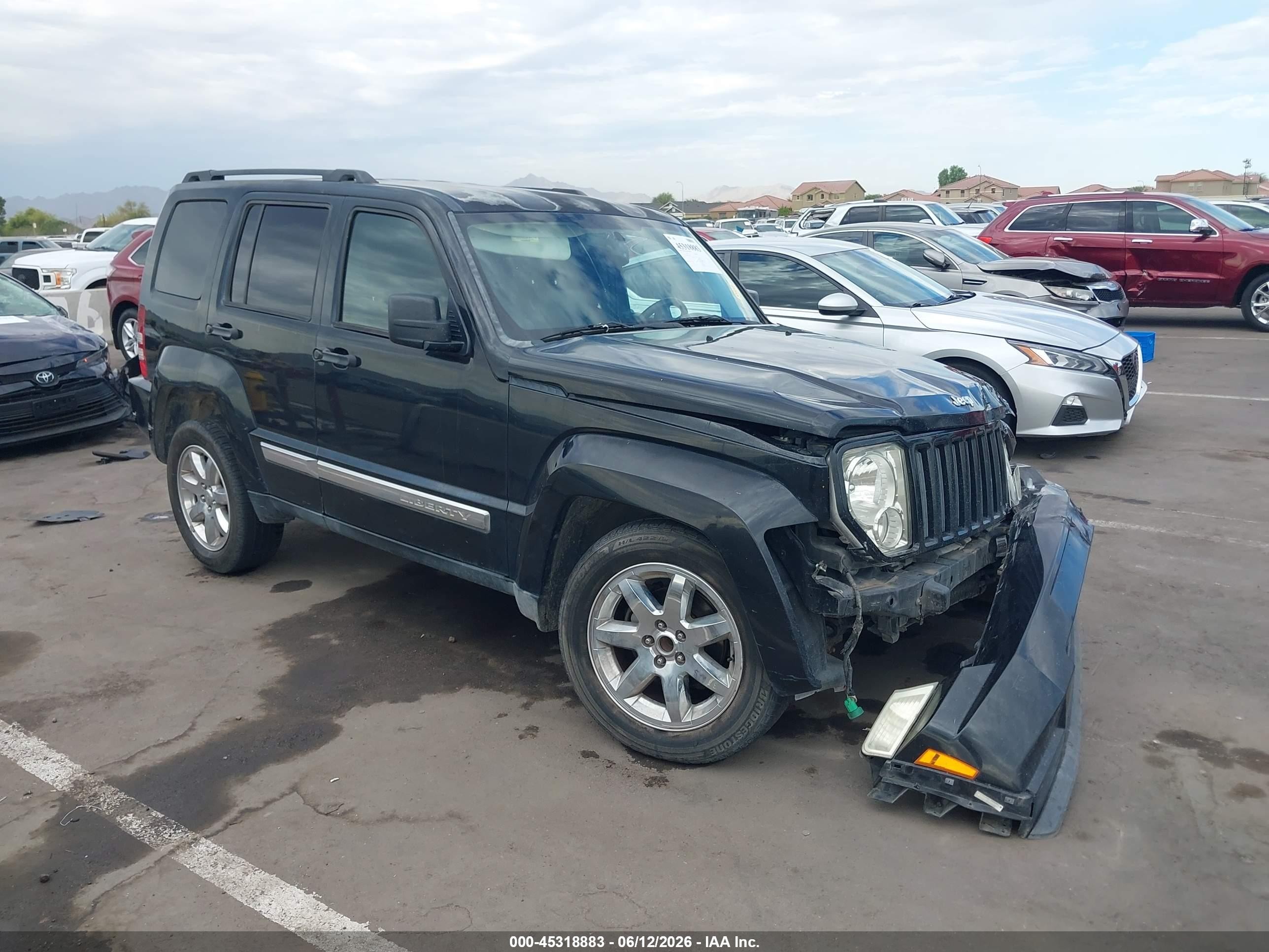 2012 Jeep Liberty Sport Black vin: 1C4PJLAK0CW168977
