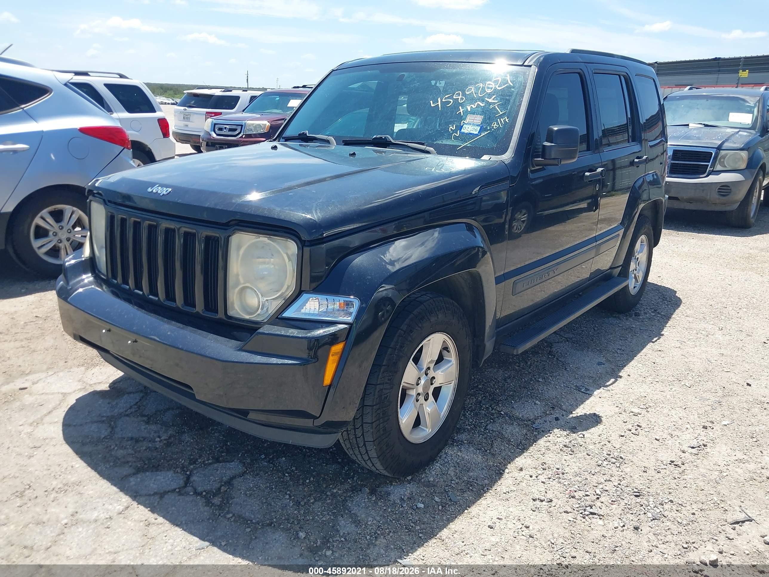 2012 Jeep Liberty Sport Черный vin: 1C4PJLAK0CW189067