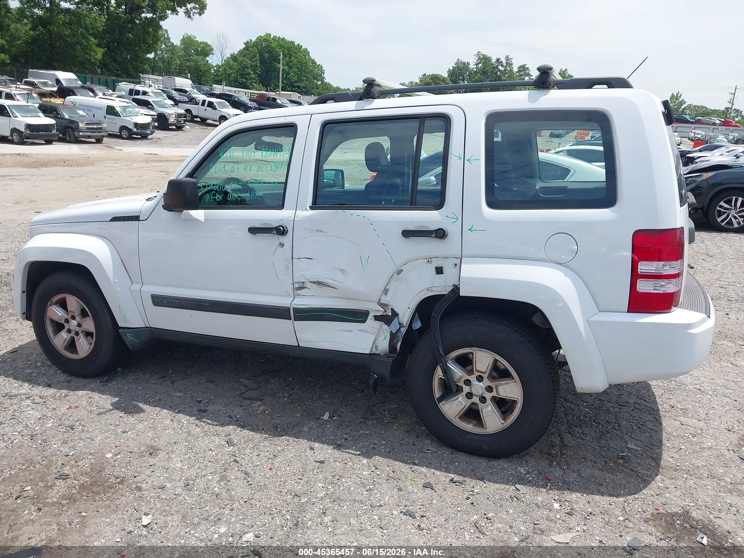 2012 Jeep Liberty Sport White vin: 1C4PJLAK2CW178846