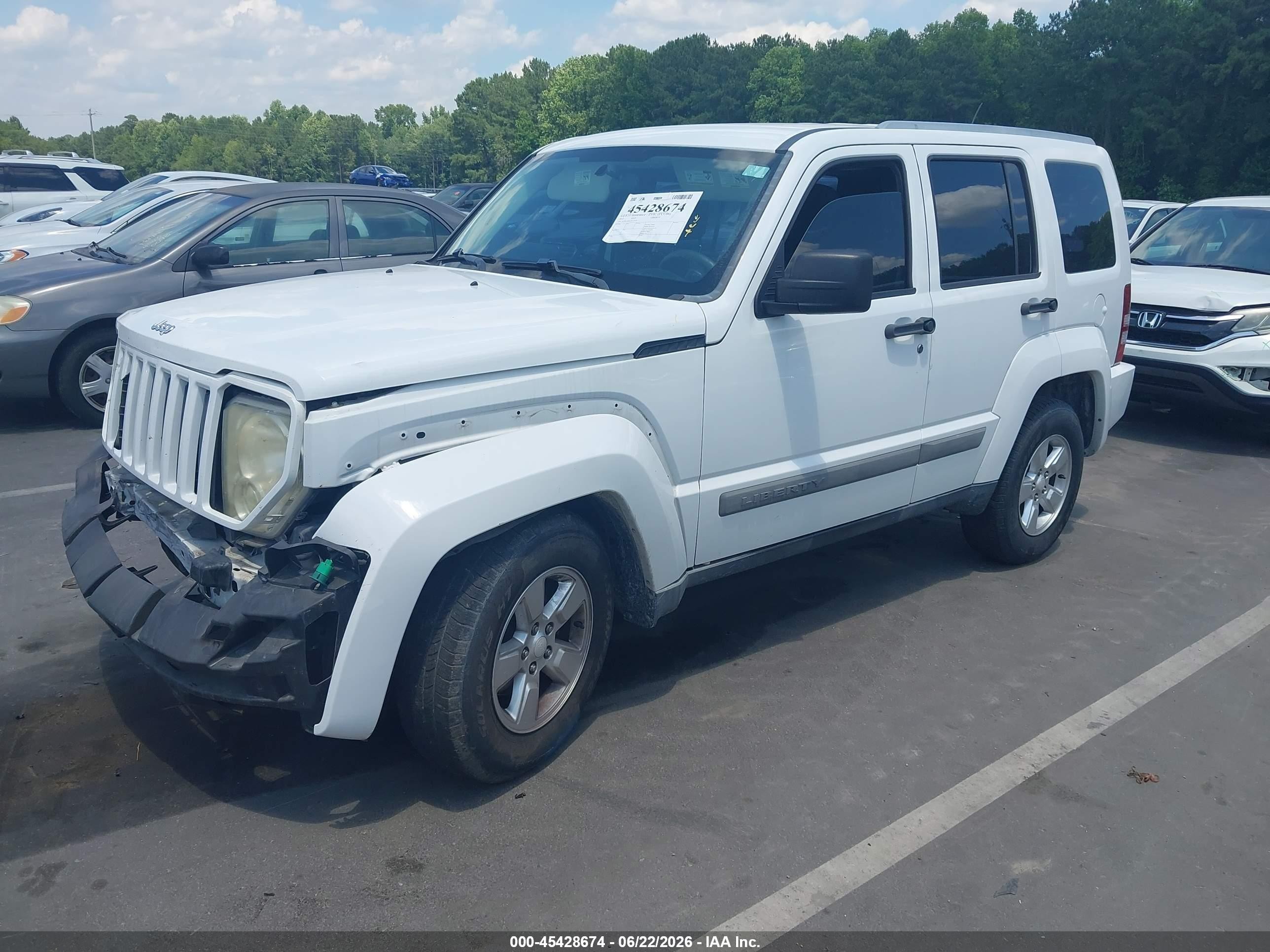 2012 Jeep Liberty Sport White vin: 1C4PJLAK4CW122438