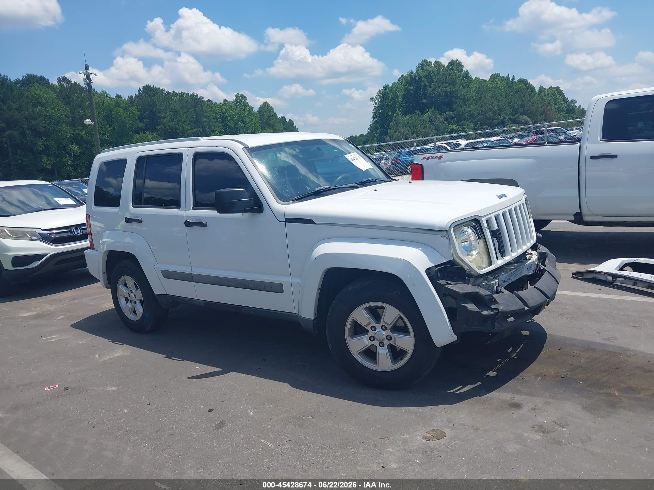 2012 Jeep Liberty Sport White vin: 1C4PJLAK4CW122438