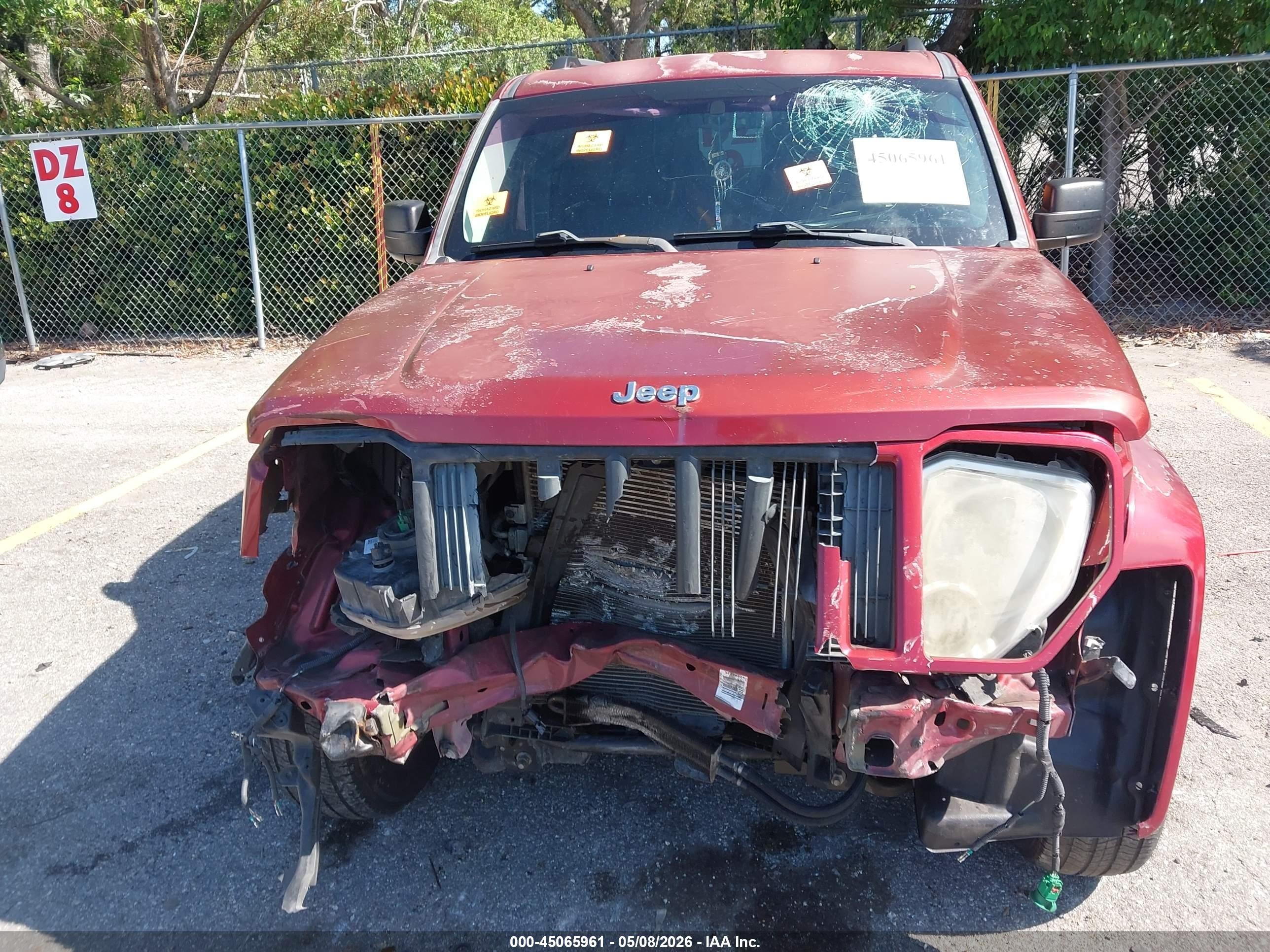 2012 Jeep Liberty Sport Burgundy vin: 1C4PJLAK5CW124795
