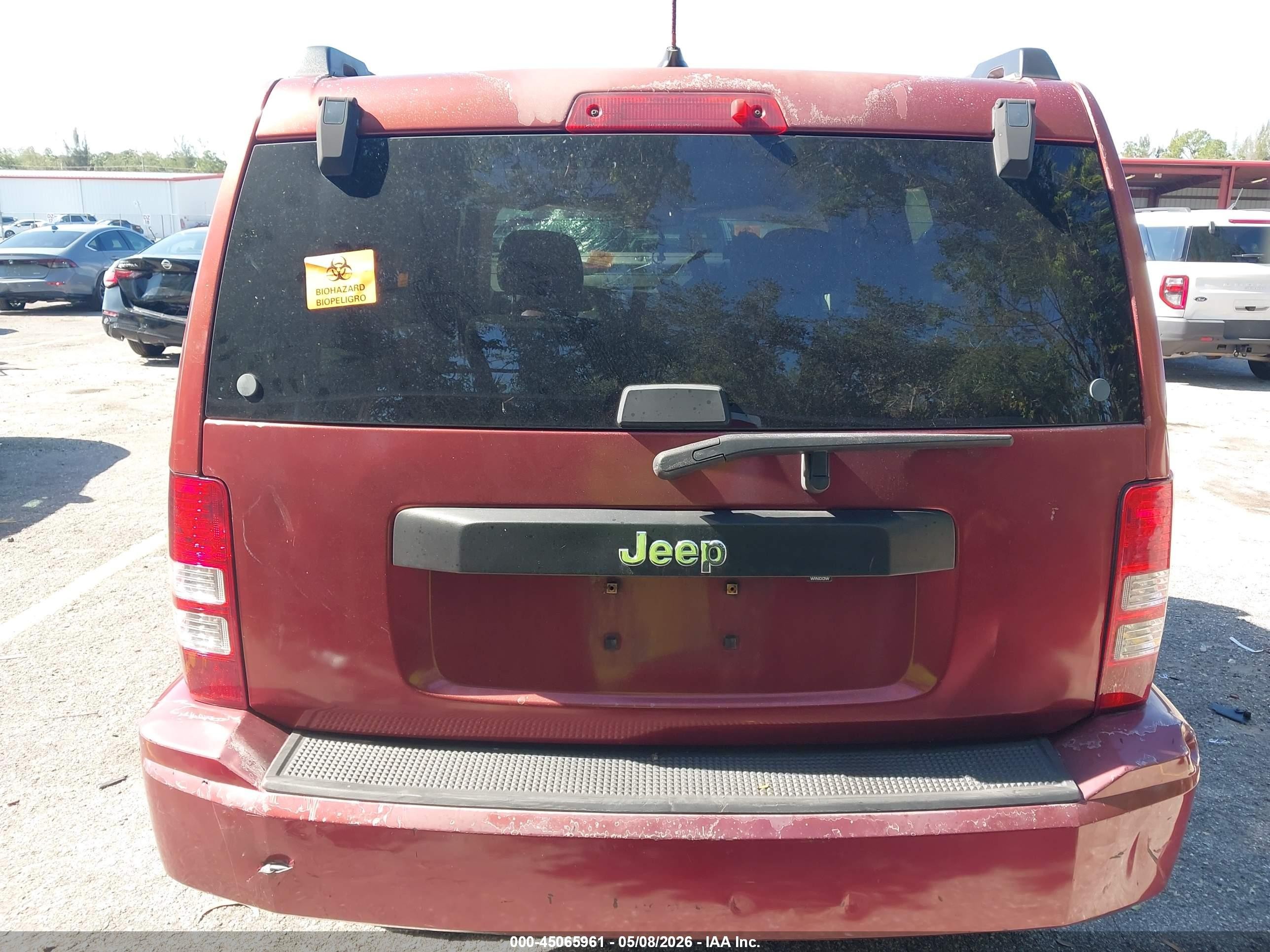 2012 Jeep Liberty Sport Burgundy vin: 1C4PJLAK5CW124795
