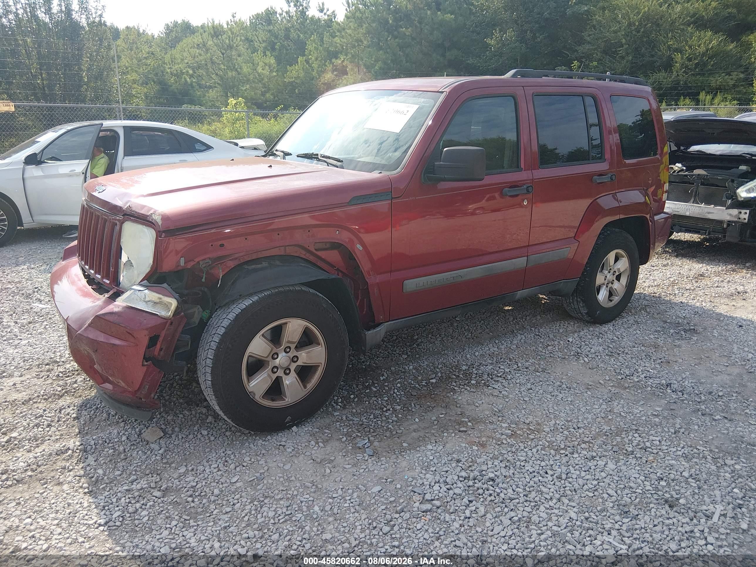 2012 Jeep Liberty Sport Burgundy vin: 1C4PJLAK7CW126998