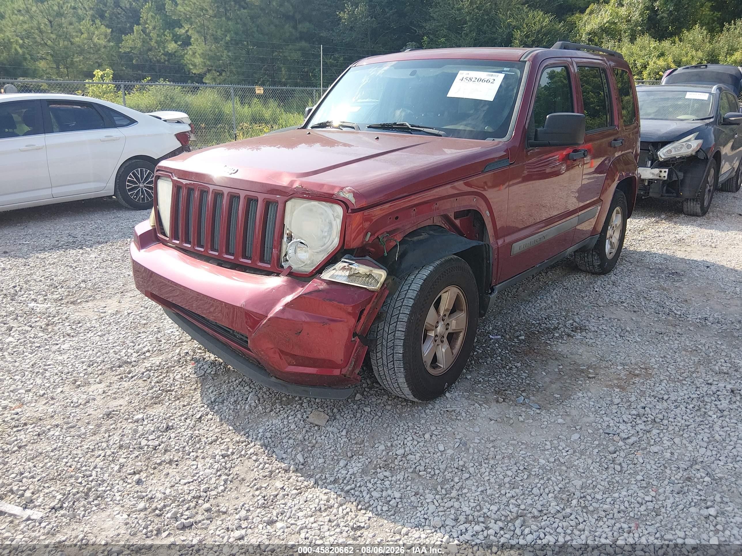 2012 Jeep Liberty Sport Burgundy vin: 1C4PJLAK7CW126998