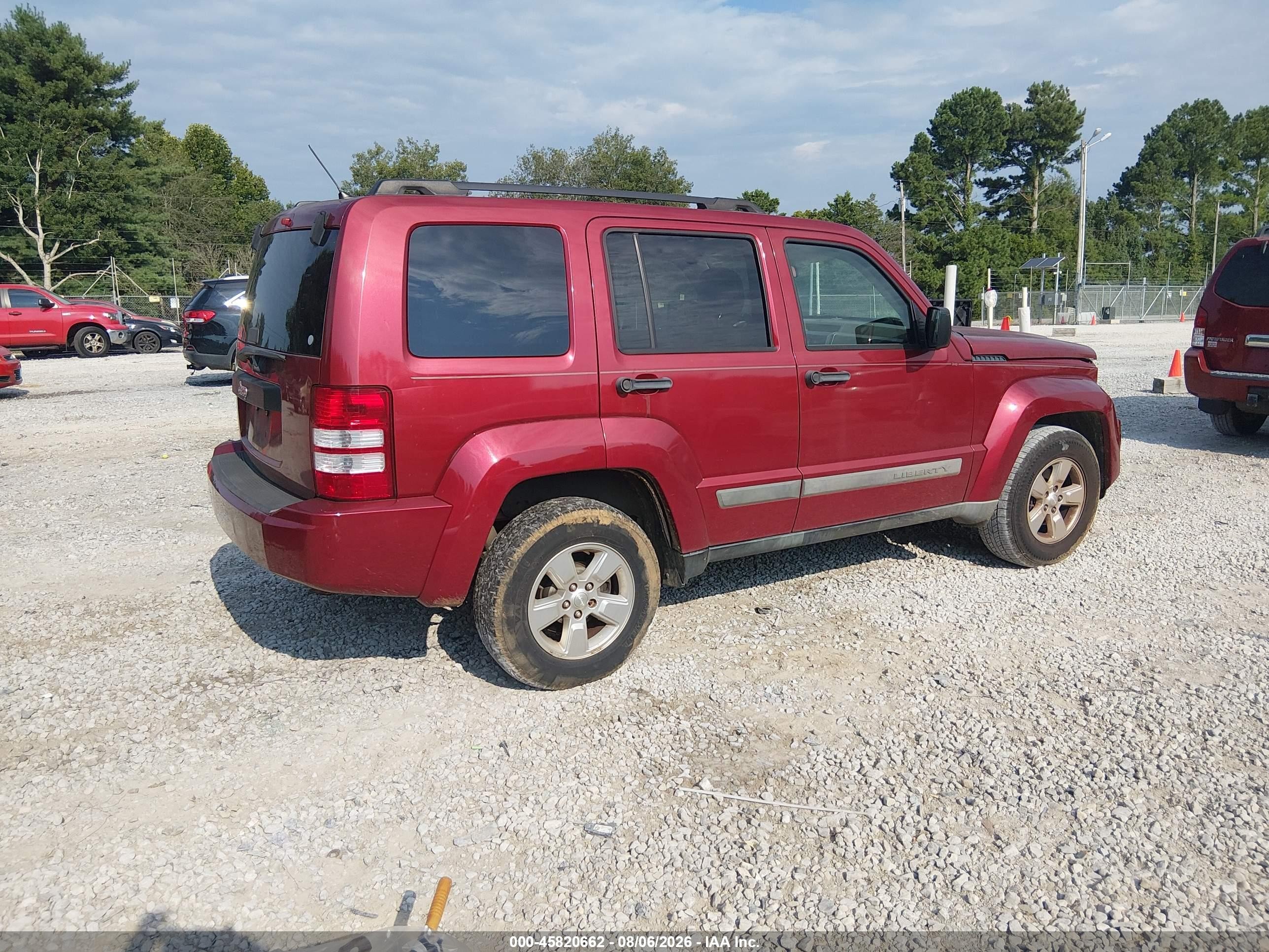 2012 Jeep Liberty Sport Burgundy vin: 1C4PJLAK7CW126998