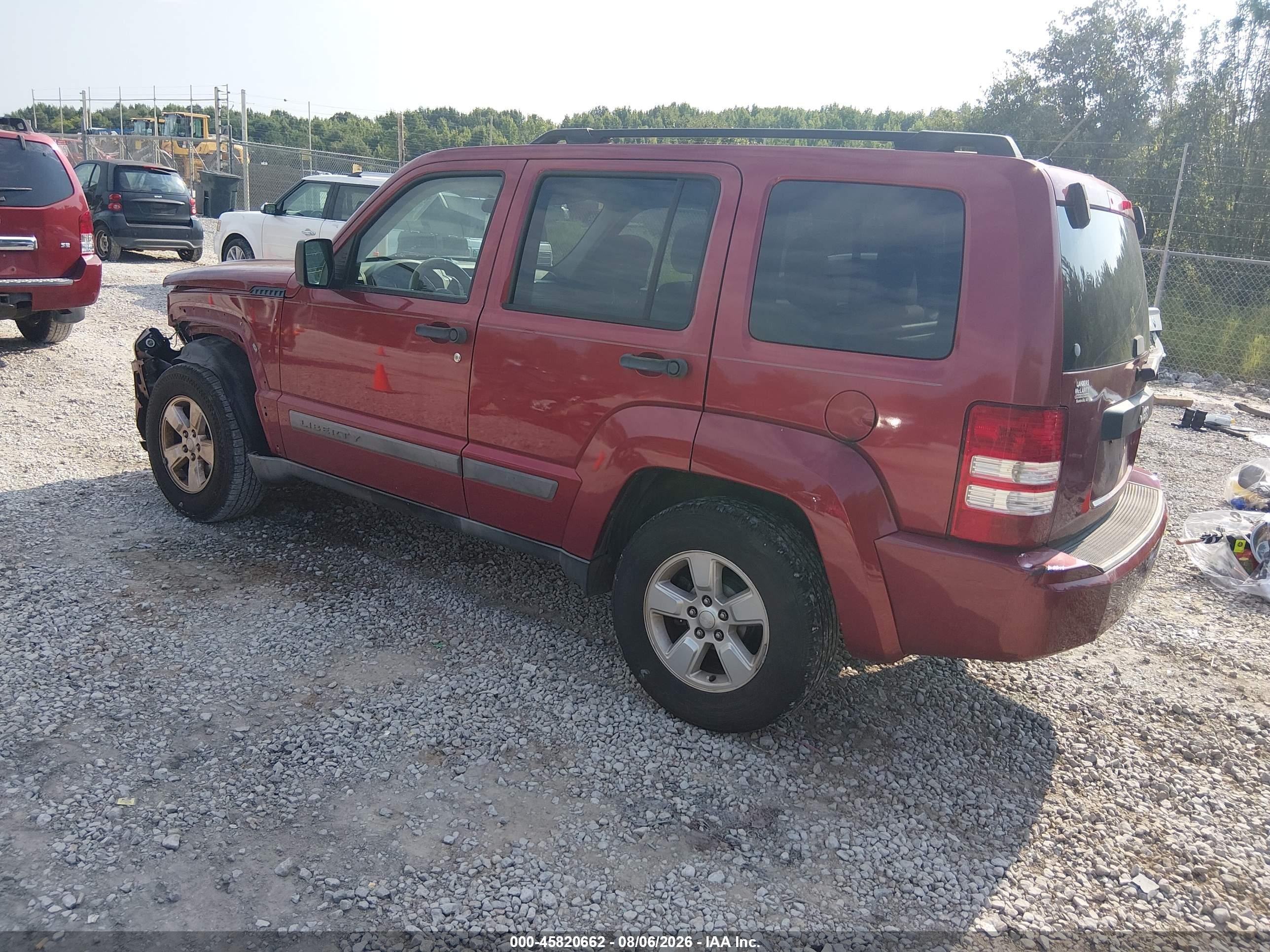 2012 Jeep Liberty Sport Burgundy vin: 1C4PJLAK7CW126998