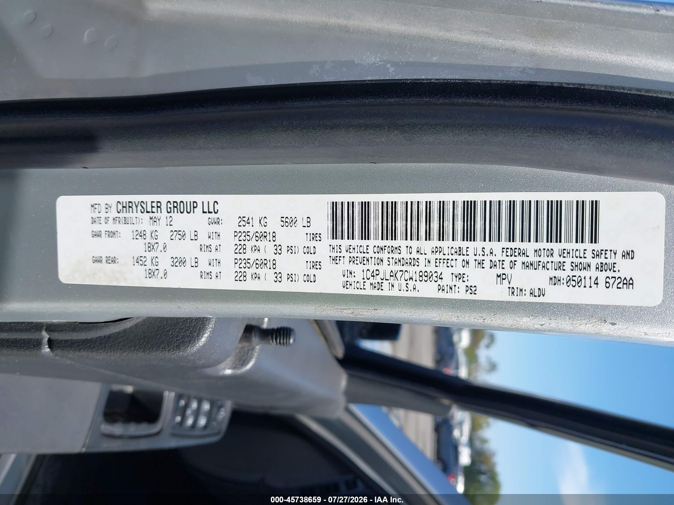 2012 Jeep Liberty Sport Silver vin: 1C4PJLAK7CW189034