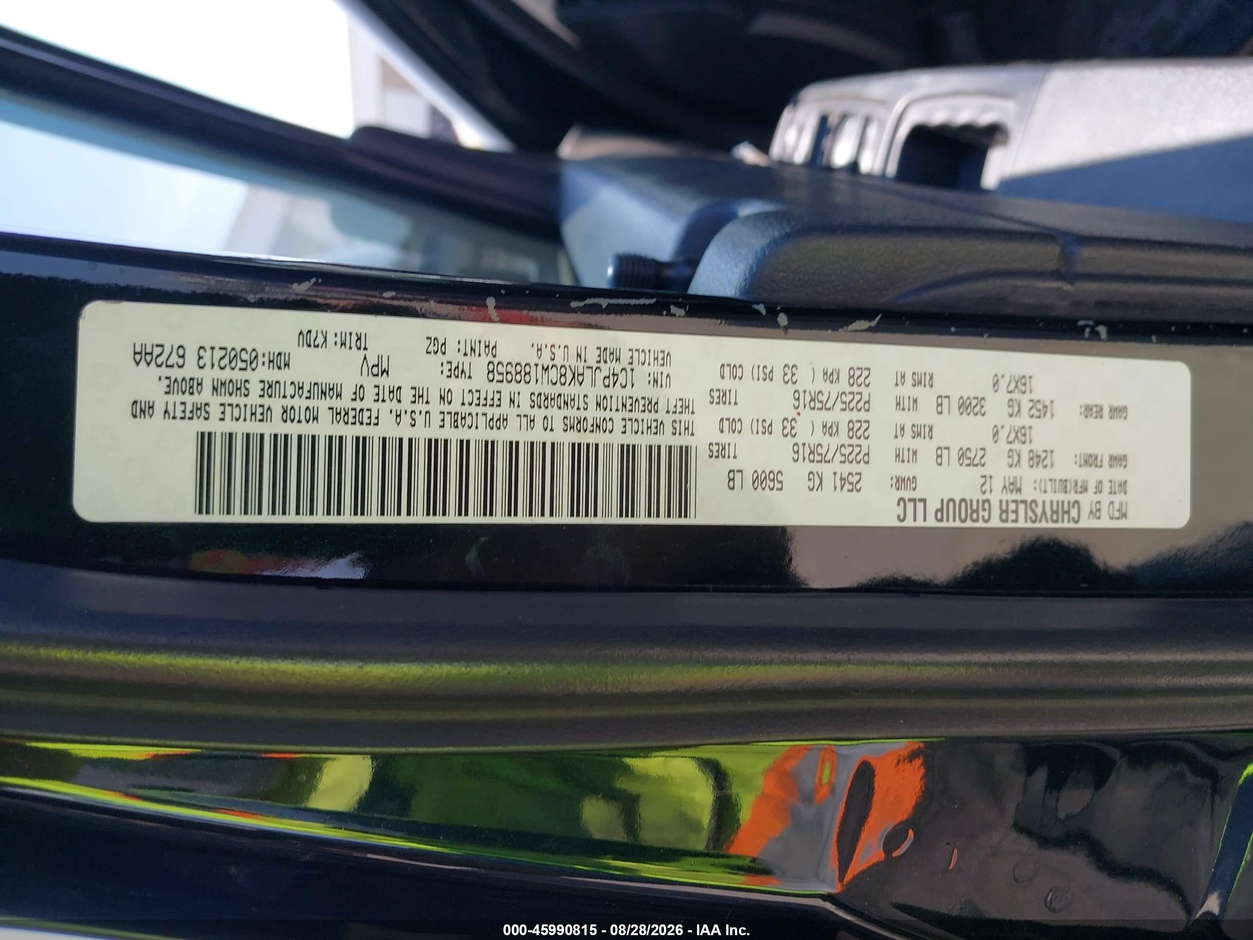 2012 Jeep Liberty Sport Black vin: 1C4PJLAK8CW188958