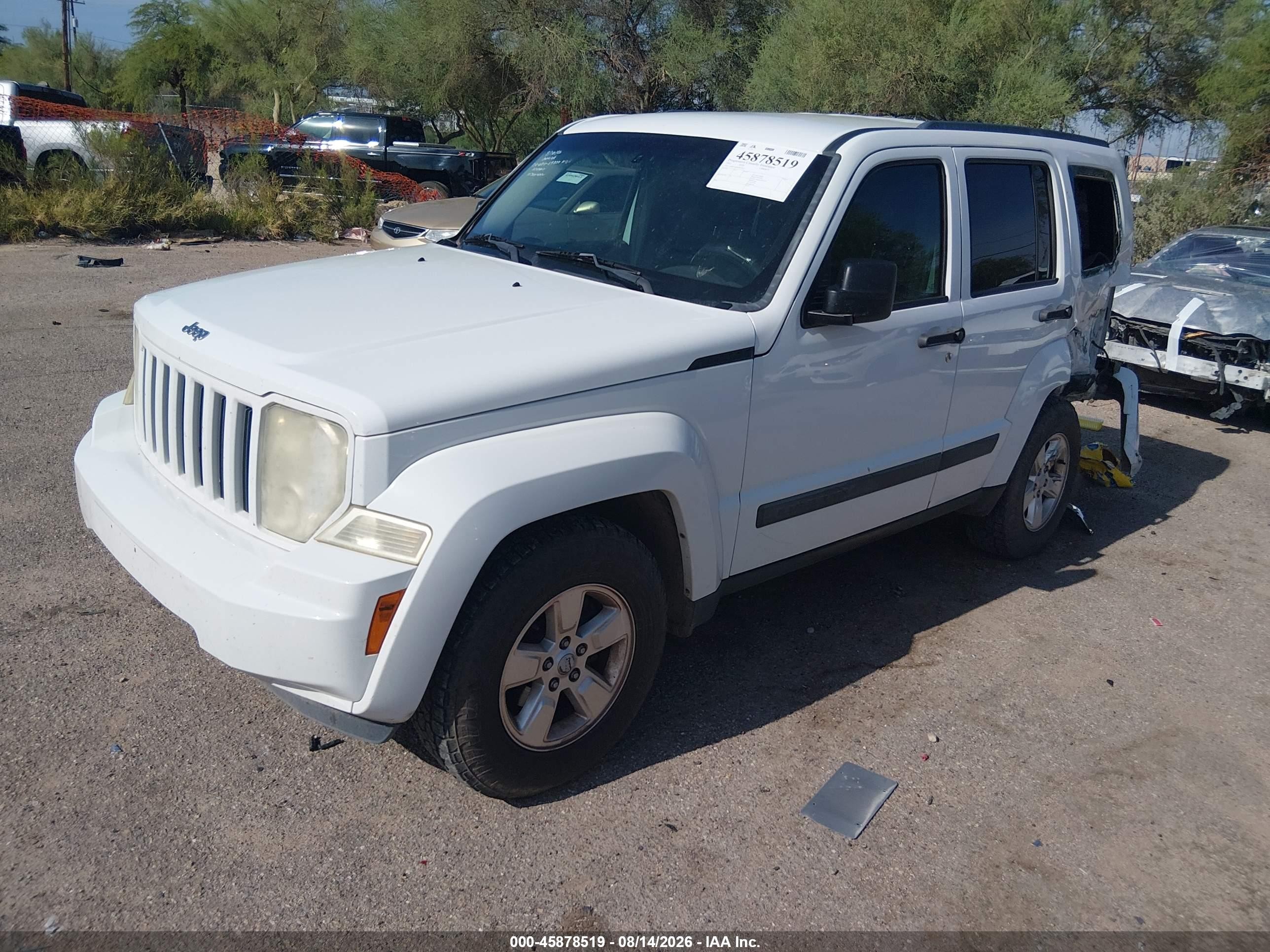 2012 Jeep Liberty Sport Белый vin: 1C4PJLAK9CW213611