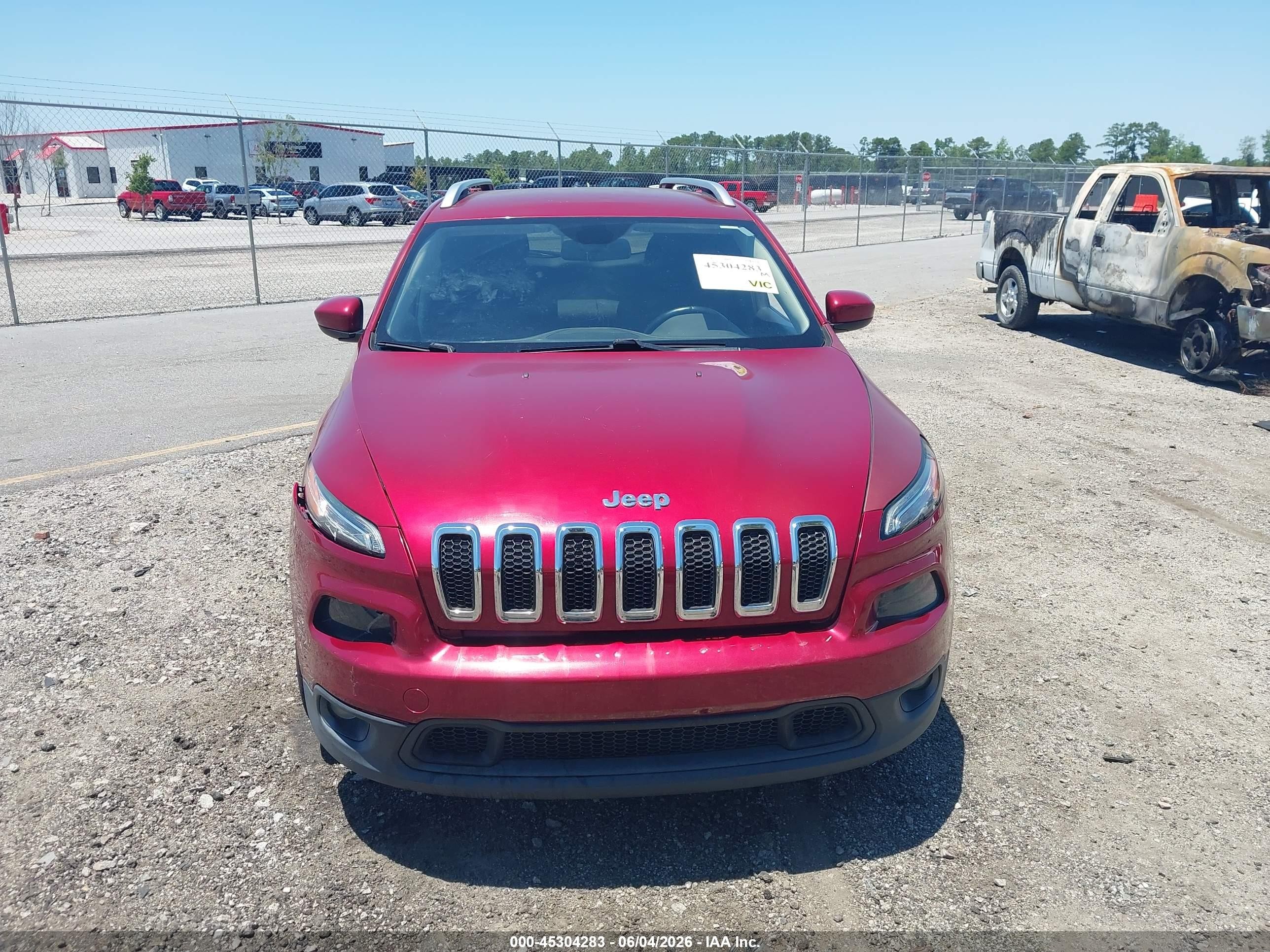 2014 Jeep Cherokee Latitude Red vin: 1C4PJLCB0EW186816