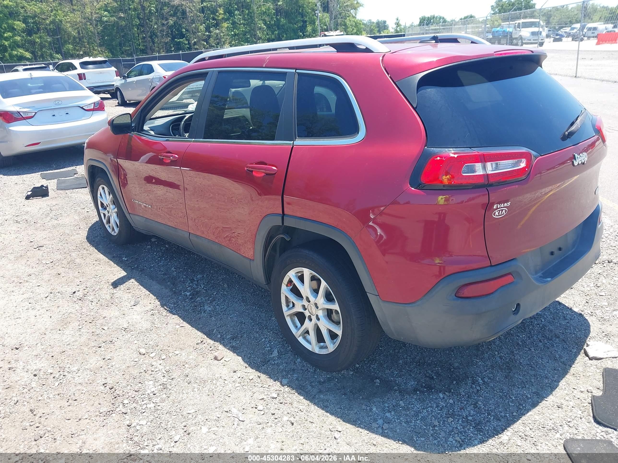 2014 Jeep Cherokee Latitude Red vin: 1C4PJLCB0EW186816
