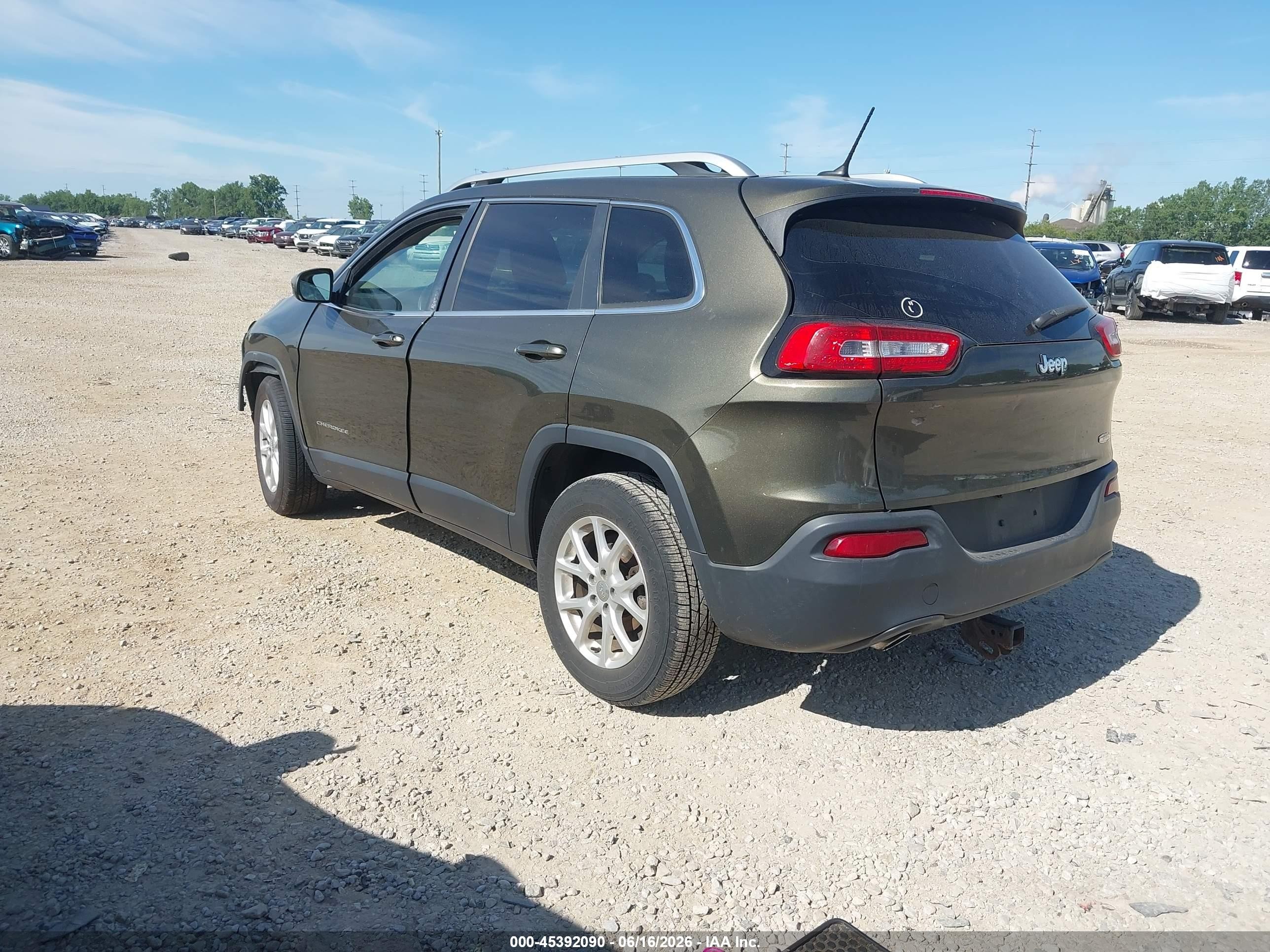 2015 Jeep Cherokee North Зеленый vin: 1C4PJLCB1FW607296