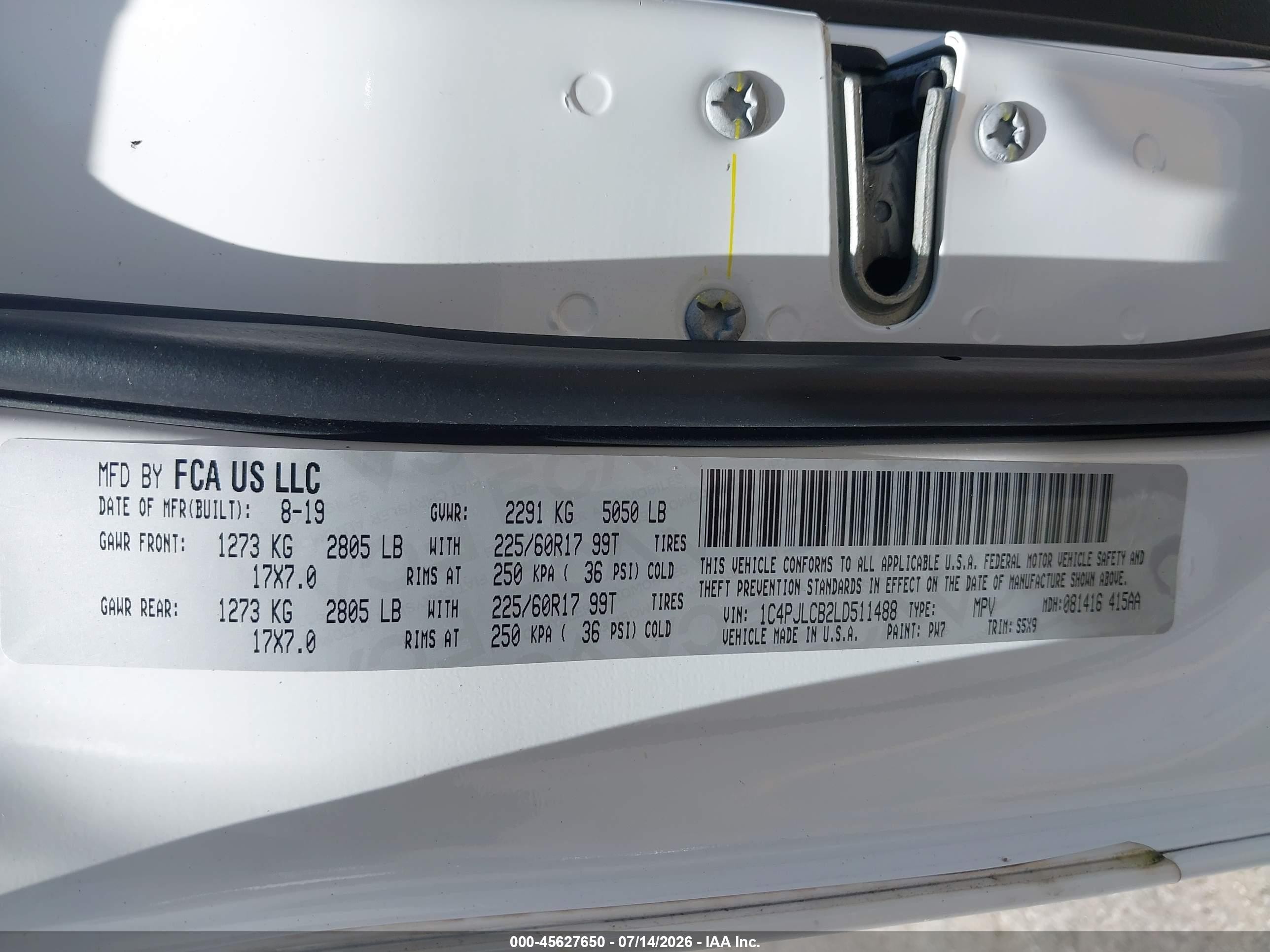 2020 Jeep Cherokee Latitude Fwd White vin: 1C4PJLCB2LD511488