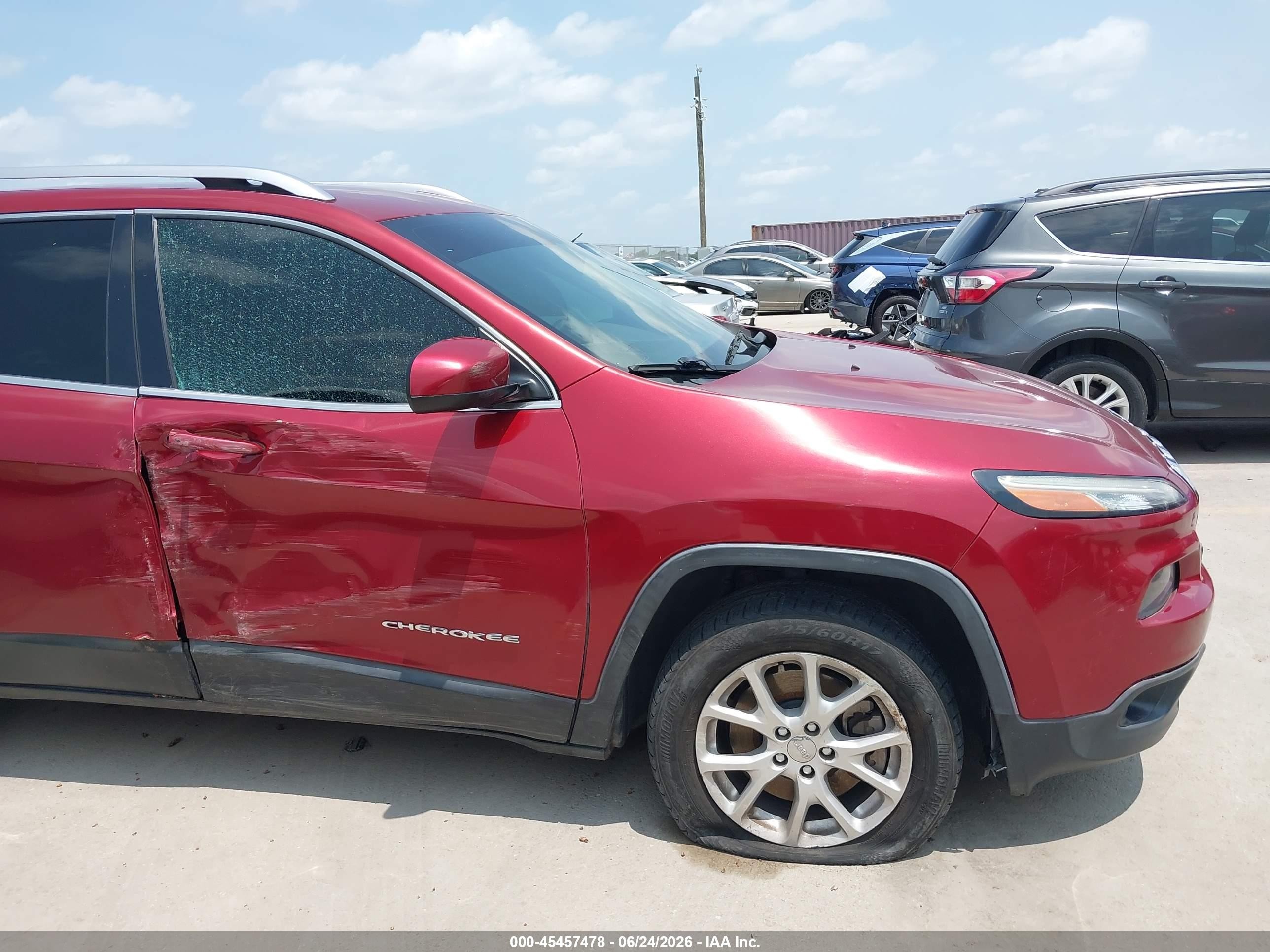 2014 Jeep Cherokee Latitude Red vin: 1C4PJLCB3EW204550