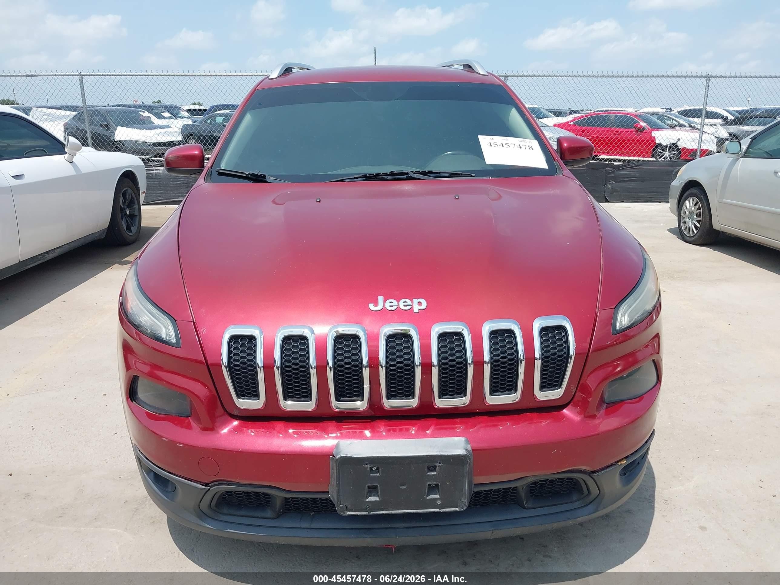 2014 Jeep Cherokee Latitude Red vin: 1C4PJLCB3EW204550