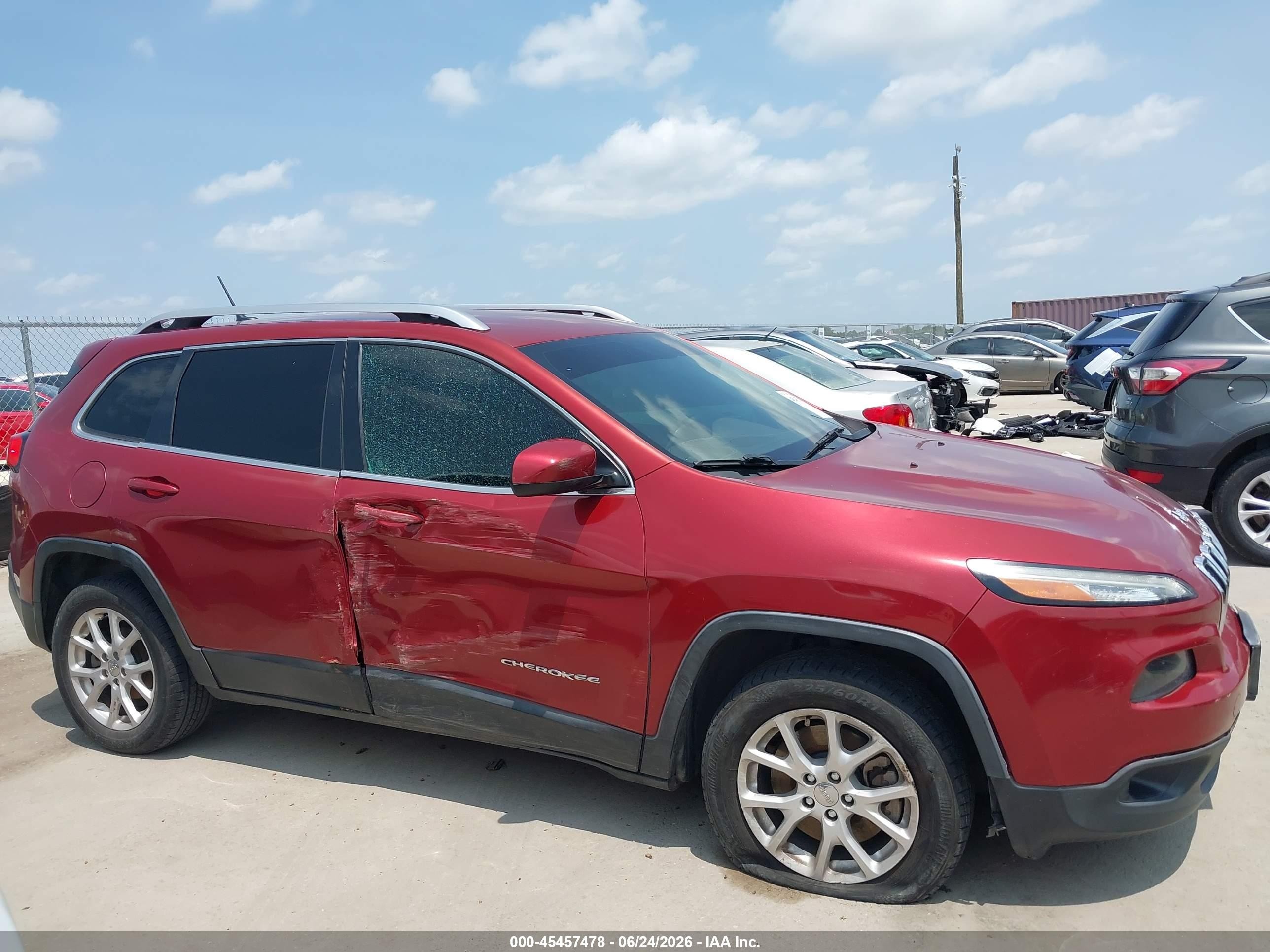 2014 Jeep Cherokee Latitude Red vin: 1C4PJLCB3EW204550