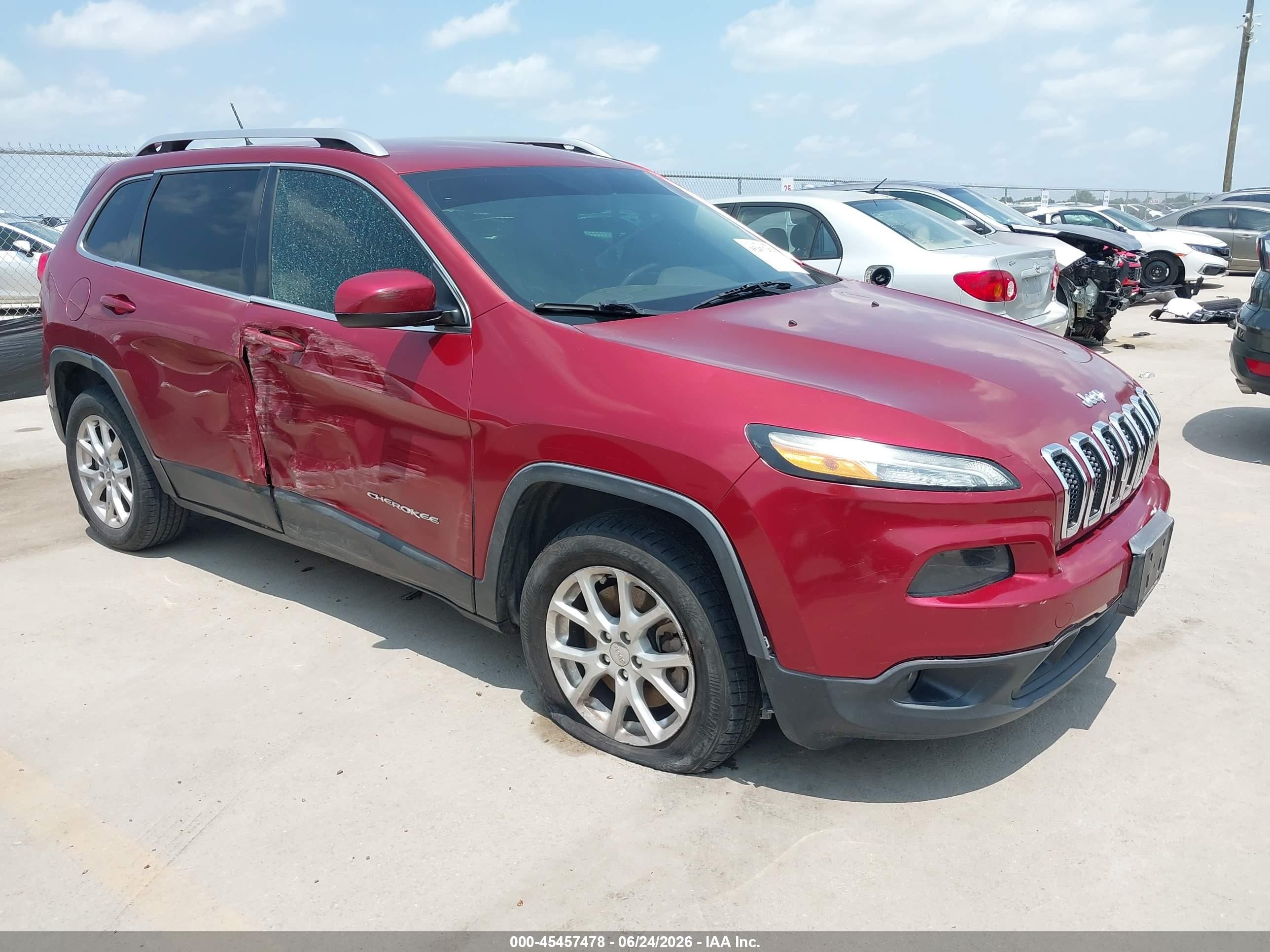2014 Jeep Cherokee Latitude Red vin: 1C4PJLCB3EW204550