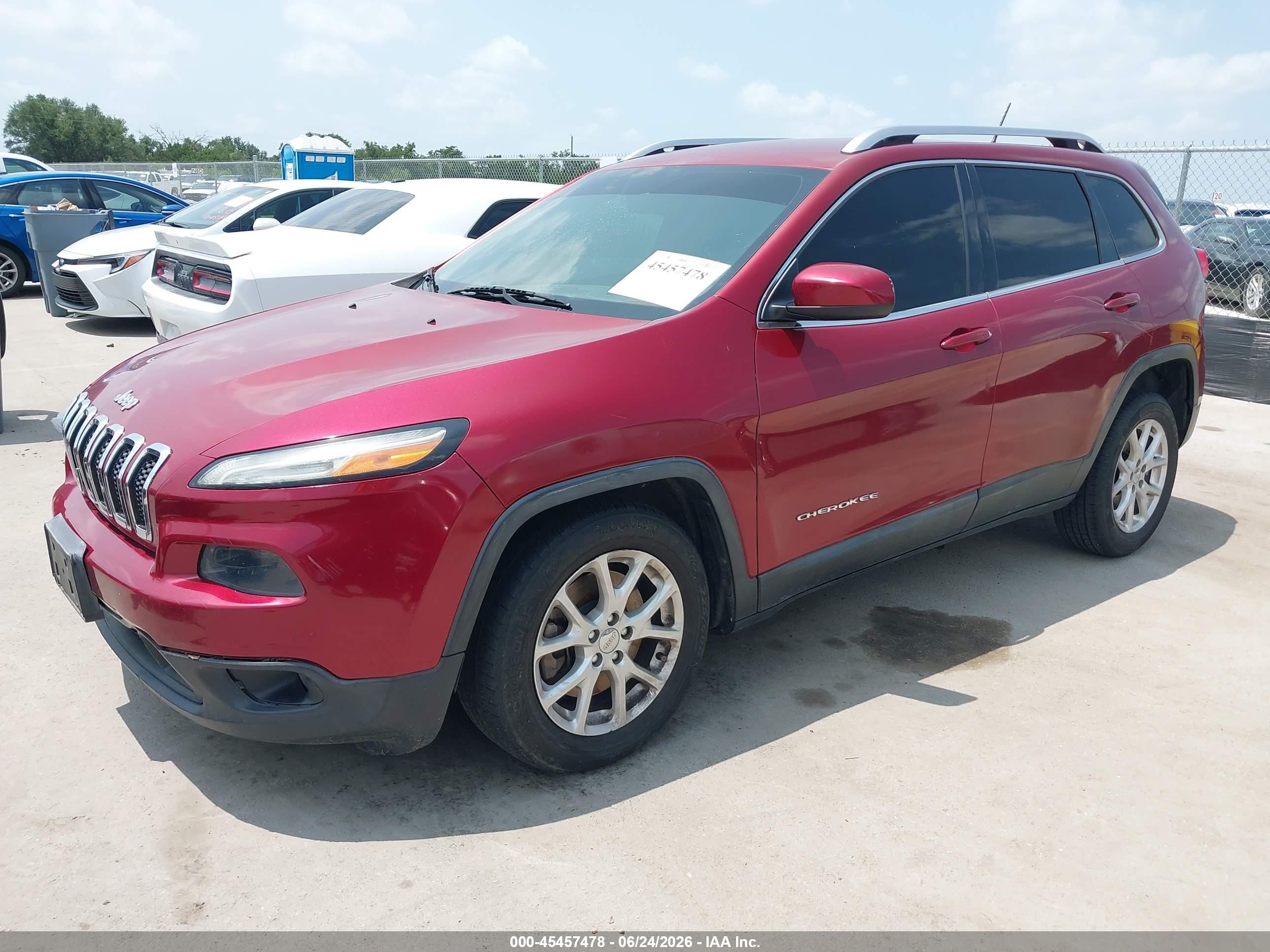 2014 Jeep Cherokee Latitude Red vin: 1C4PJLCB3EW204550