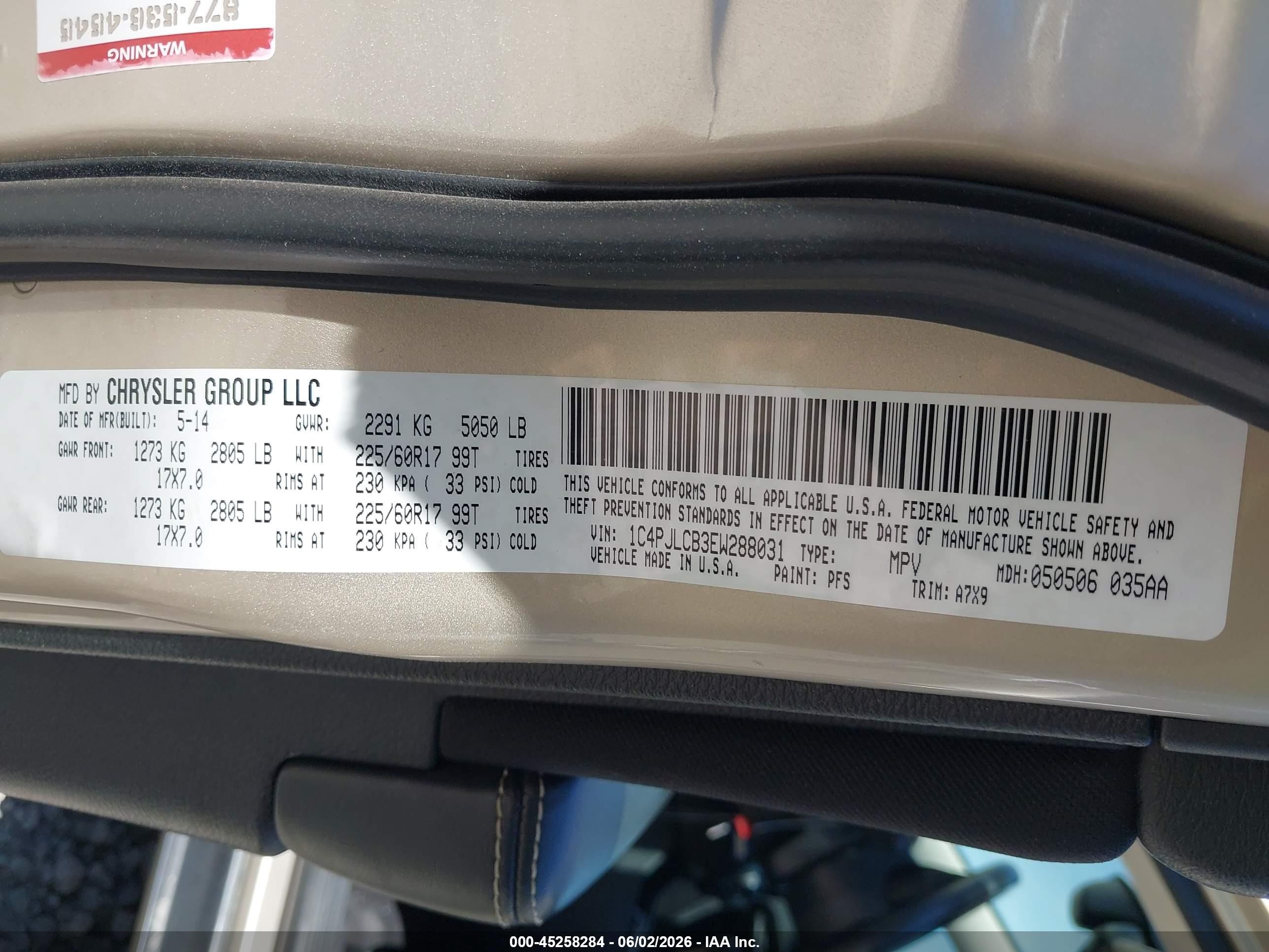 2014 Jeep Cherokee Latitude Желто-коричневый vin: 1C4PJLCB3EW288031