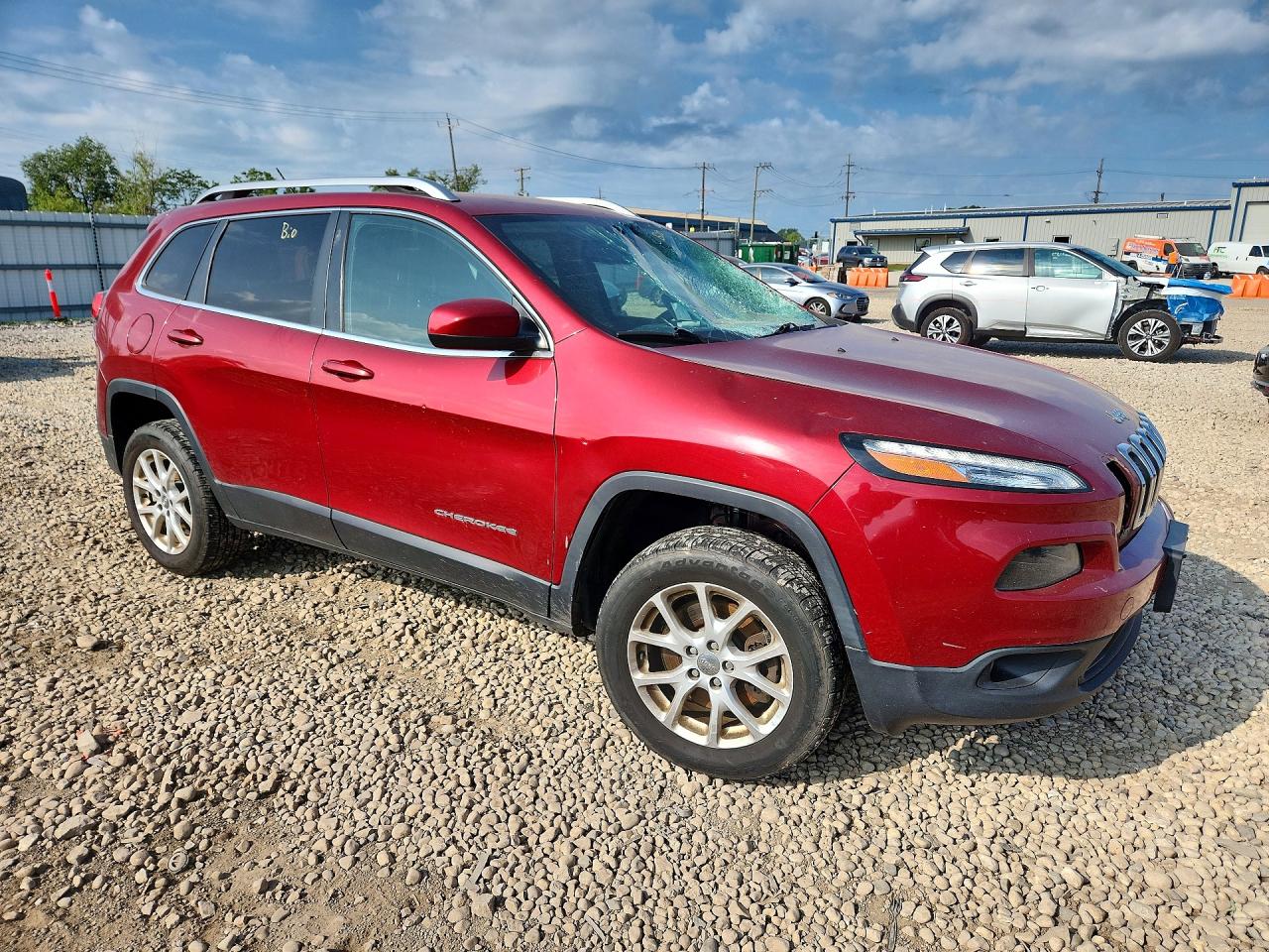 2015 Jeep Cherokee Latitude Red vin: 1C4PJLCB4FW542086