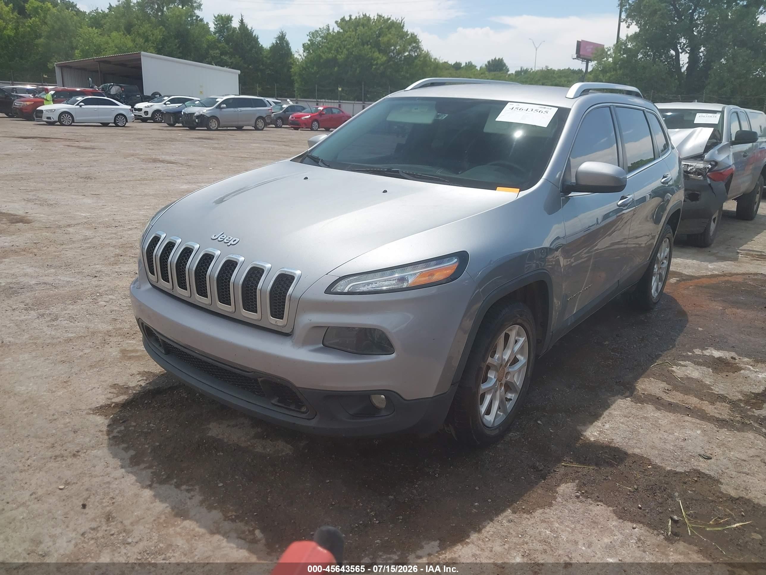 2015 Jeep Cherokee Latitude Gray vin: 1C4PJLCB4FW721731