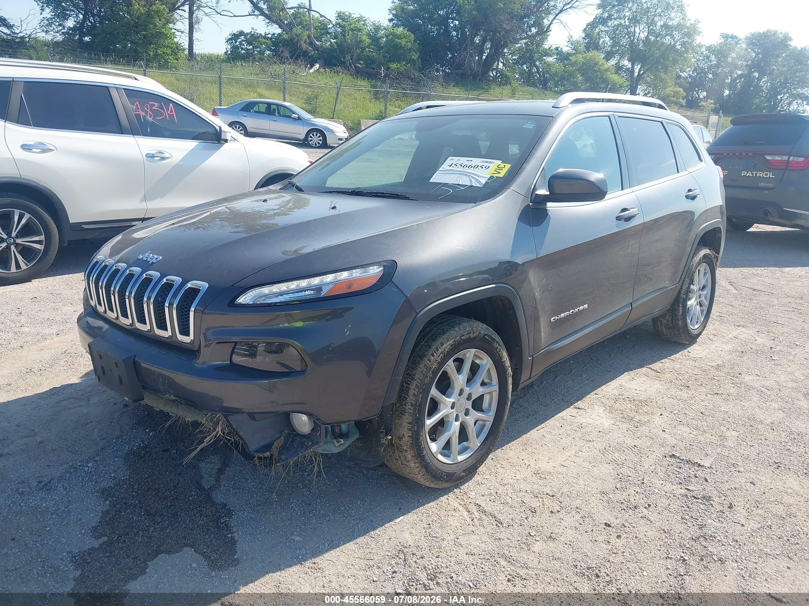 2014 Jeep Cherokee Latitude Gray vin: 1C4PJLCB6EW157756