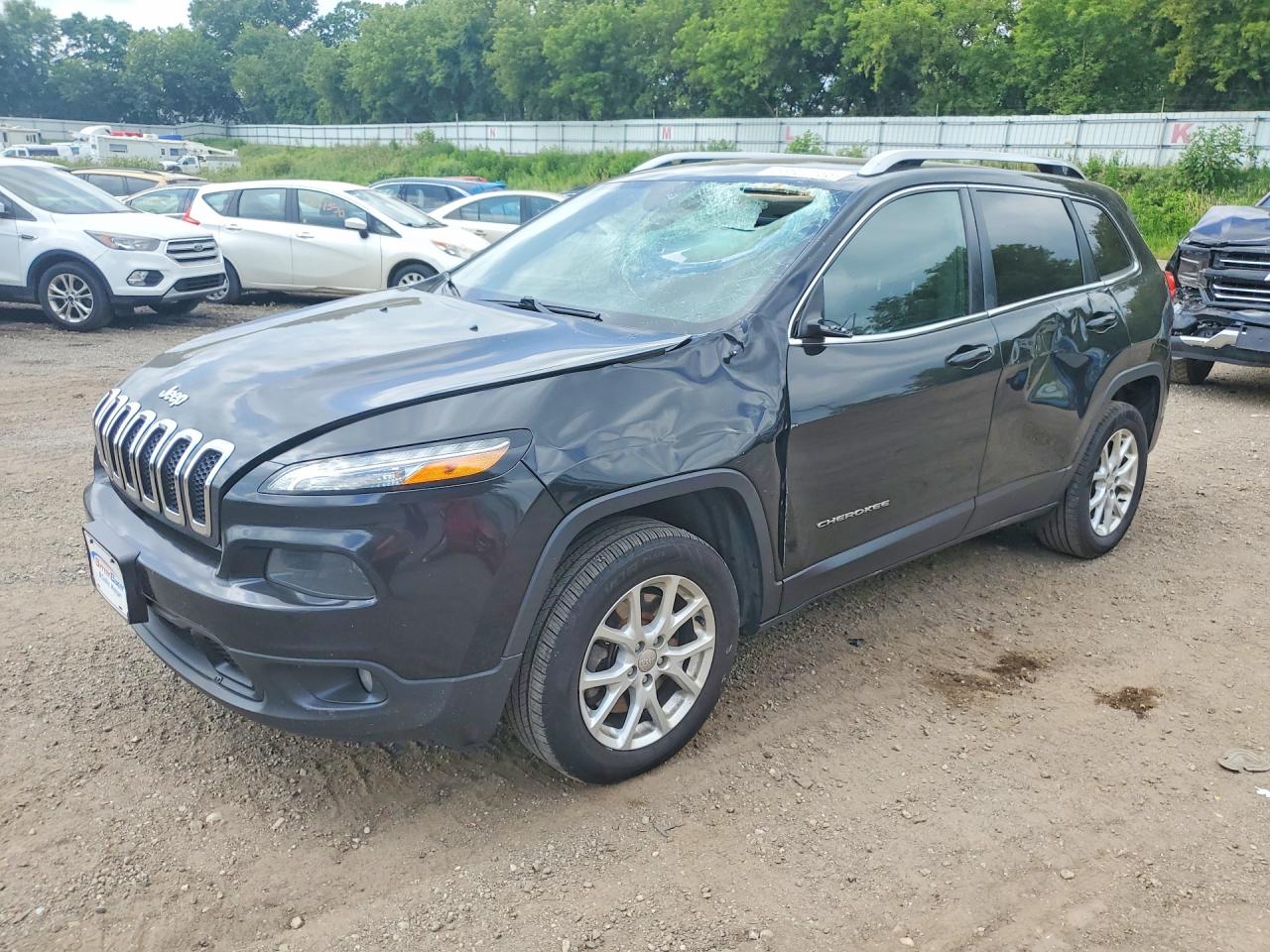 2015 Jeep Cherokee Latitude Black vin: 1C4PJLCB6FW682933