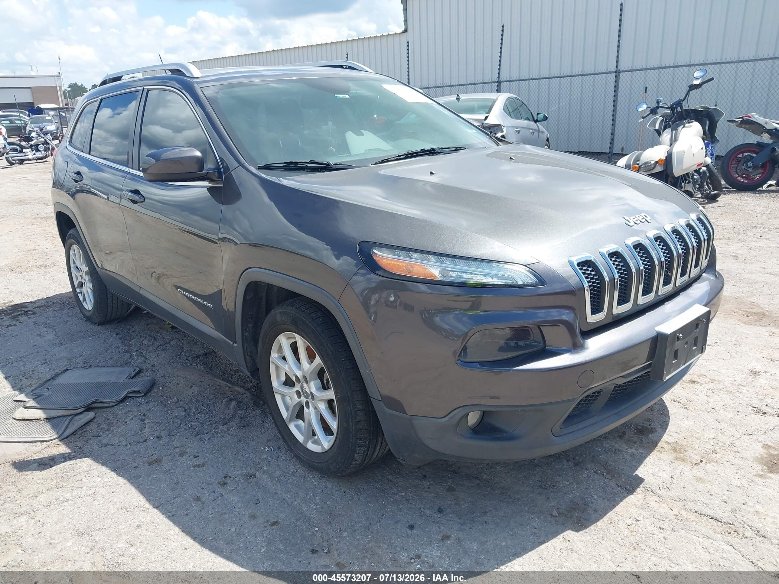 2014 Jeep Cherokee Latitude Gray vin: 1C4PJLCB7EW228706
