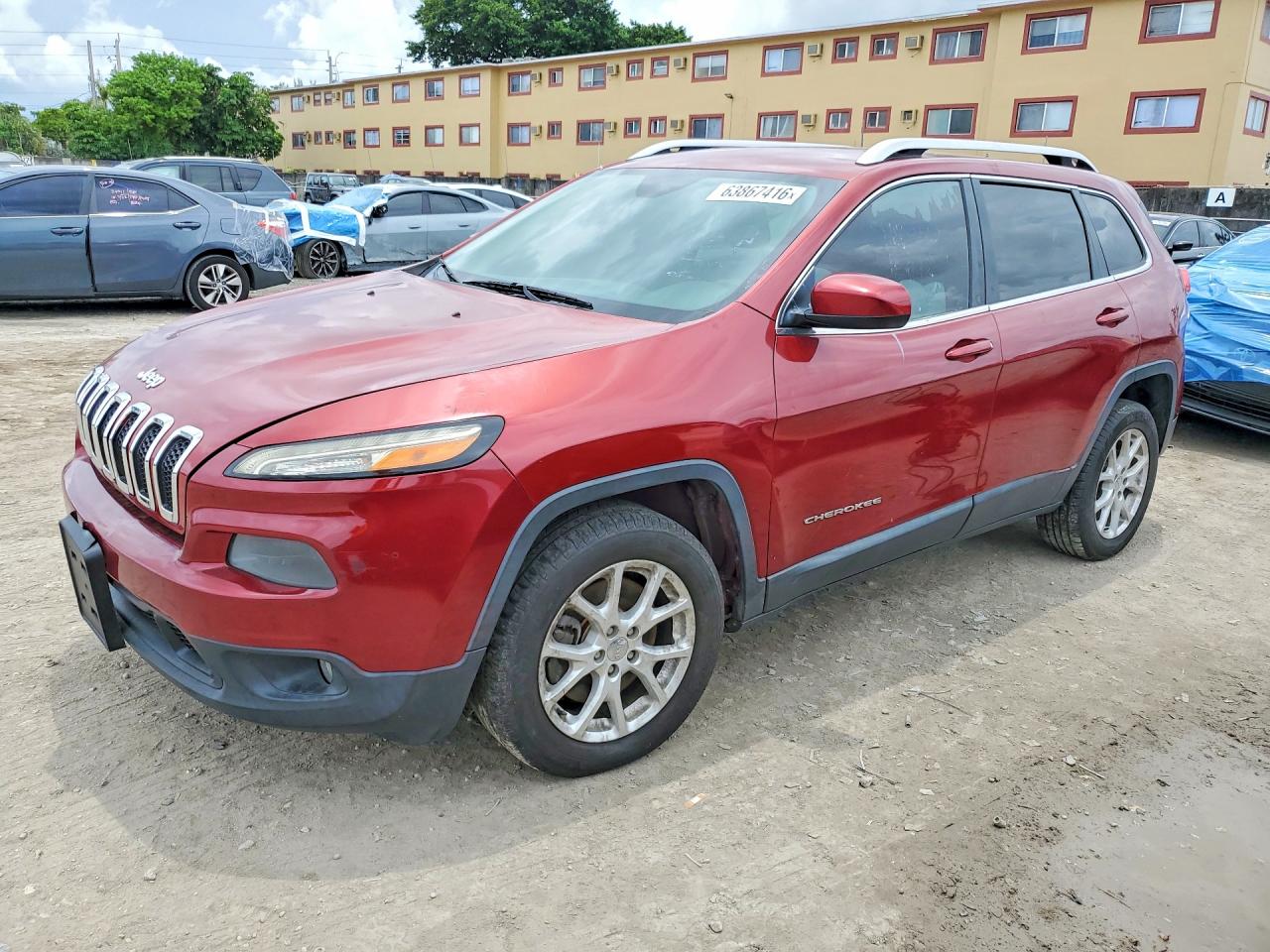 2014 Jeep Cherokee Latitude Red vin: 1C4PJLCB7EW249412