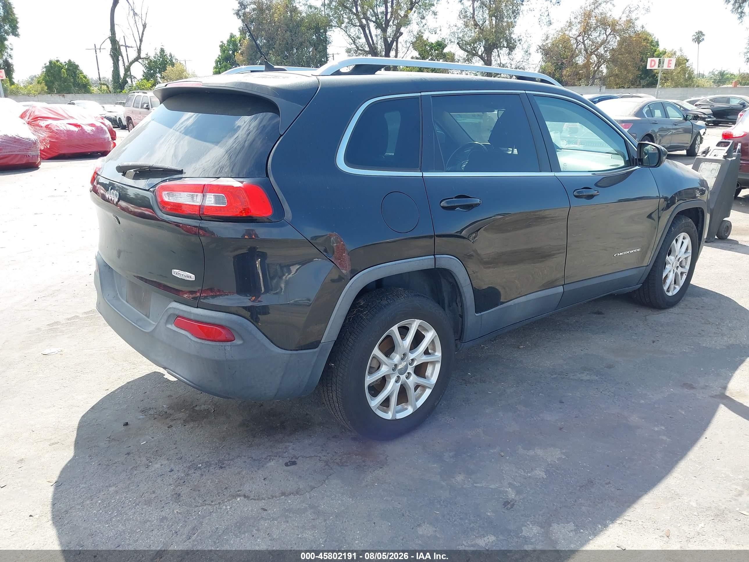 2015 Jeep Cherokee Latitude Black vin: 1C4PJLCB7FW627858
