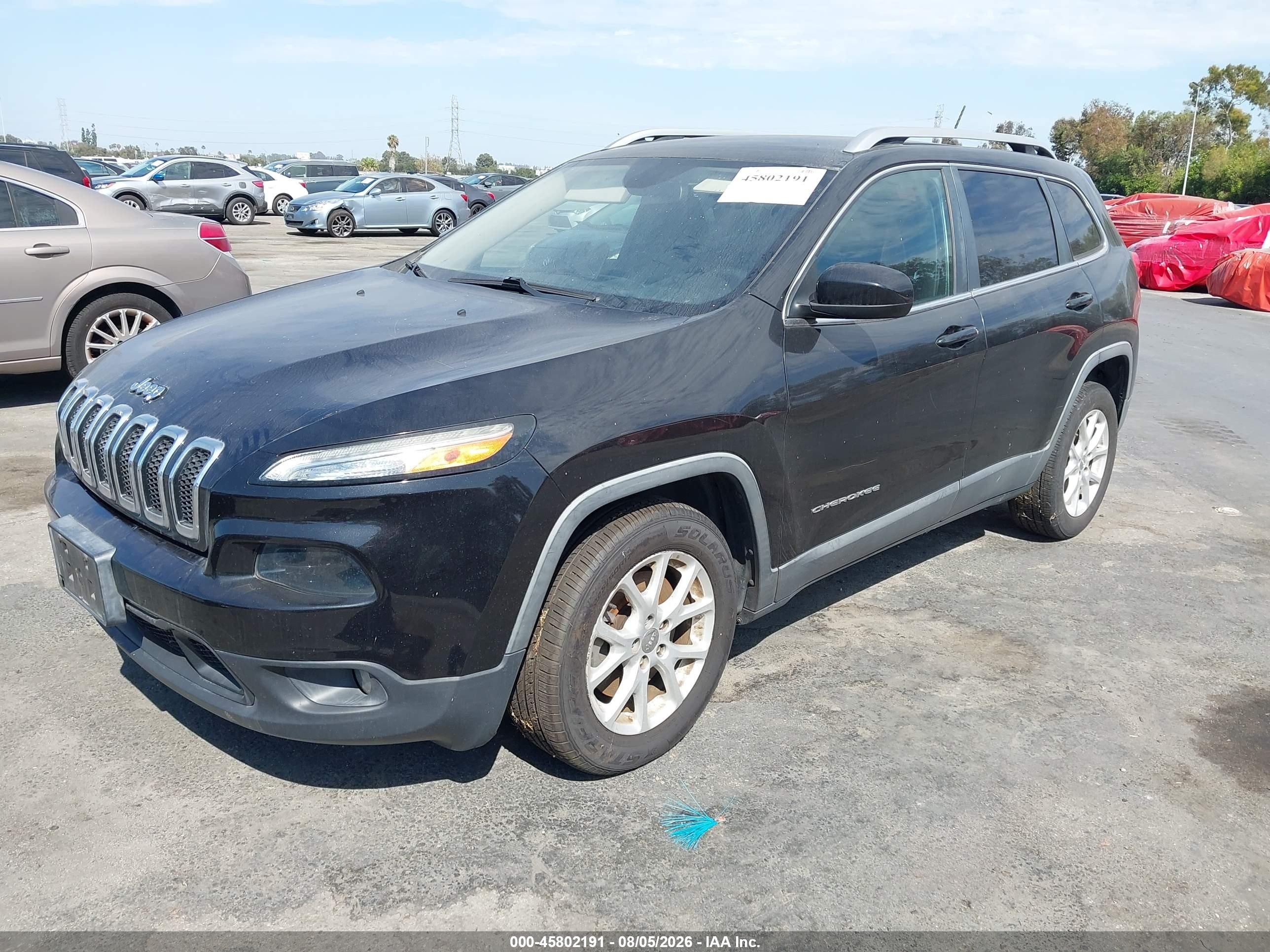 2015 Jeep Cherokee Latitude Black vin: 1C4PJLCB7FW627858
