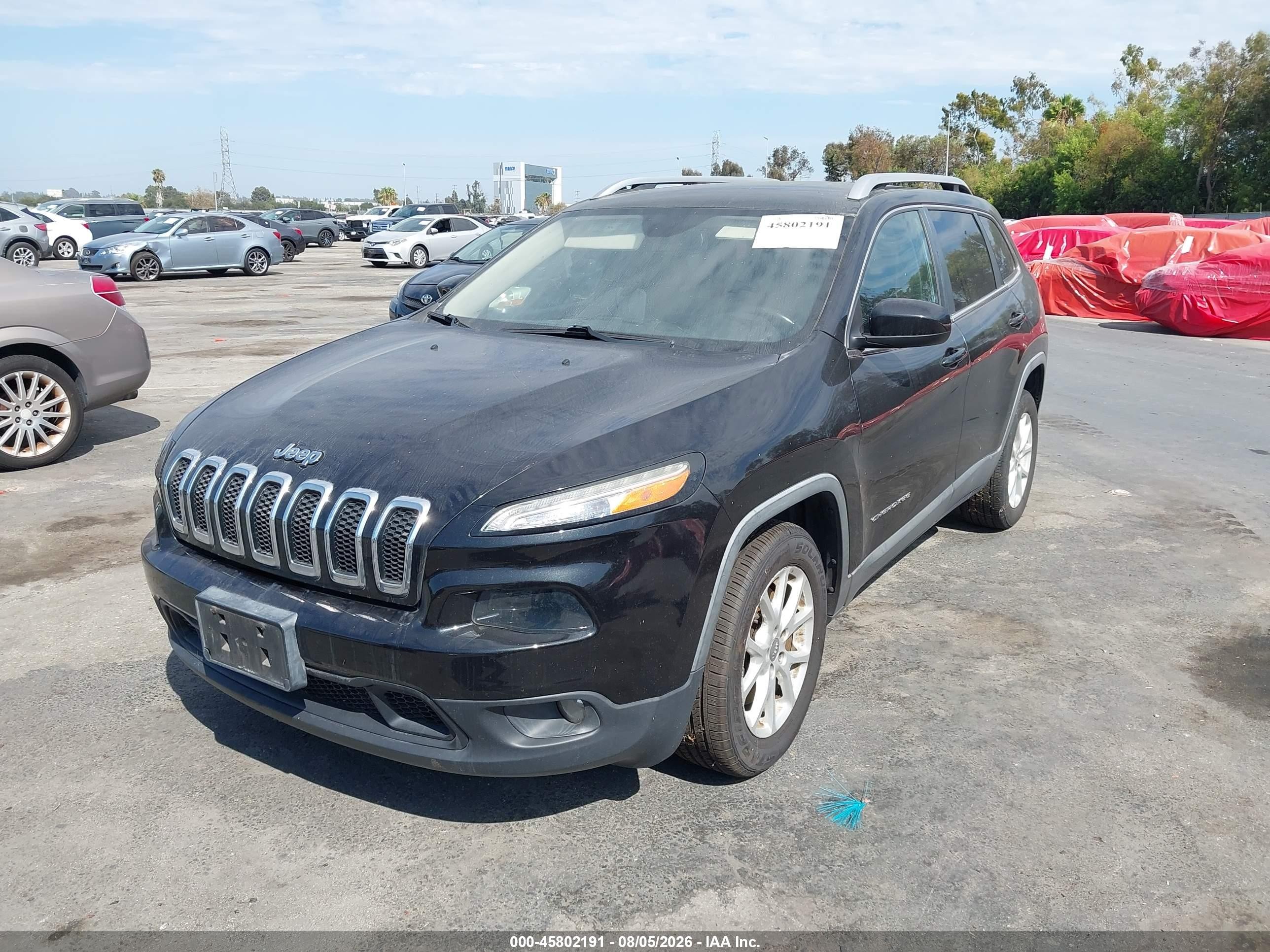 2015 Jeep Cherokee Latitude Black vin: 1C4PJLCB7FW627858