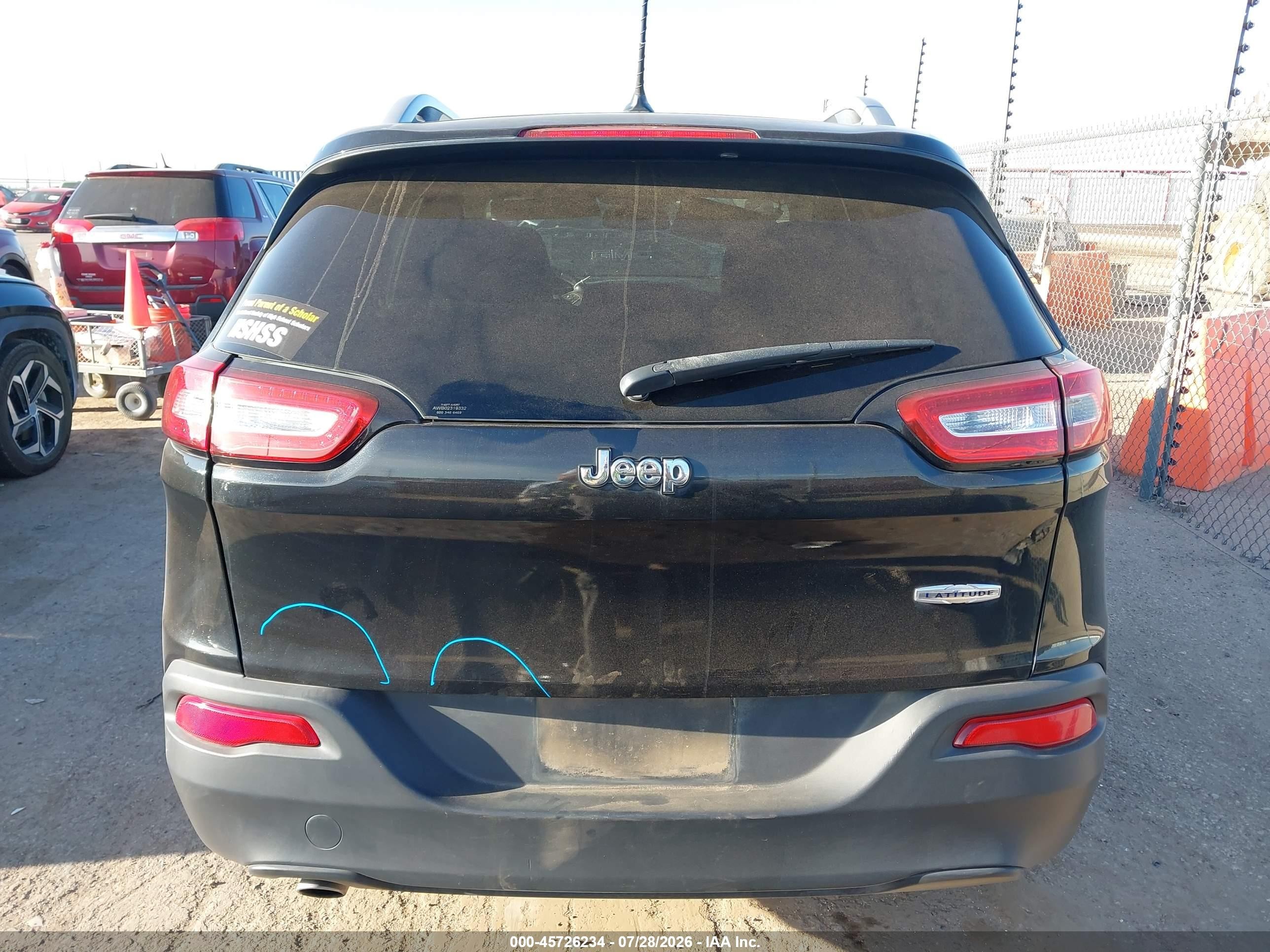 2014 Jeep Cherokee Latitude Black vin: 1C4PJLCB8EW162795