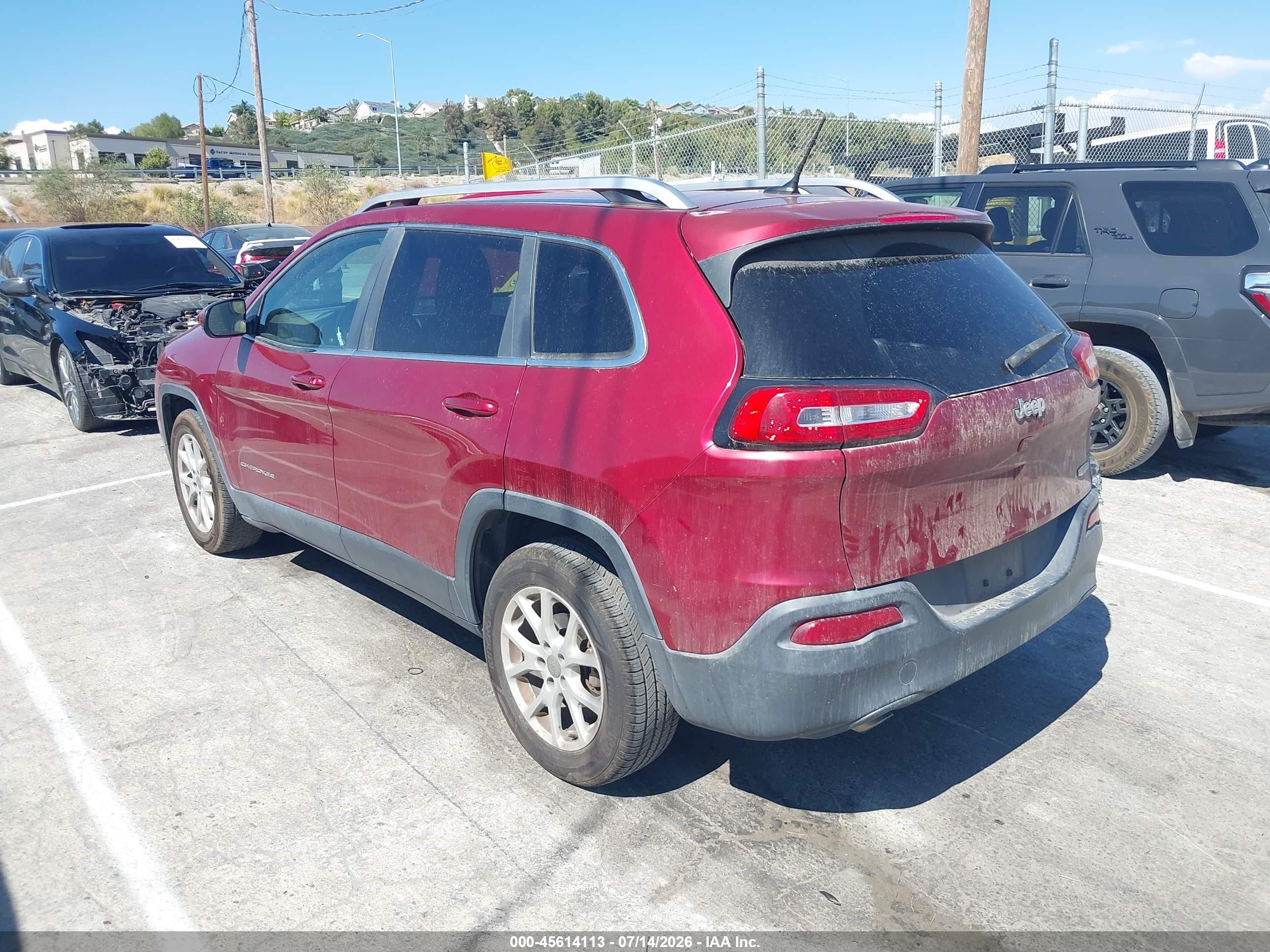 2014 Jeep Cherokee Latitude Red vin: 1C4PJLCB8EW232134