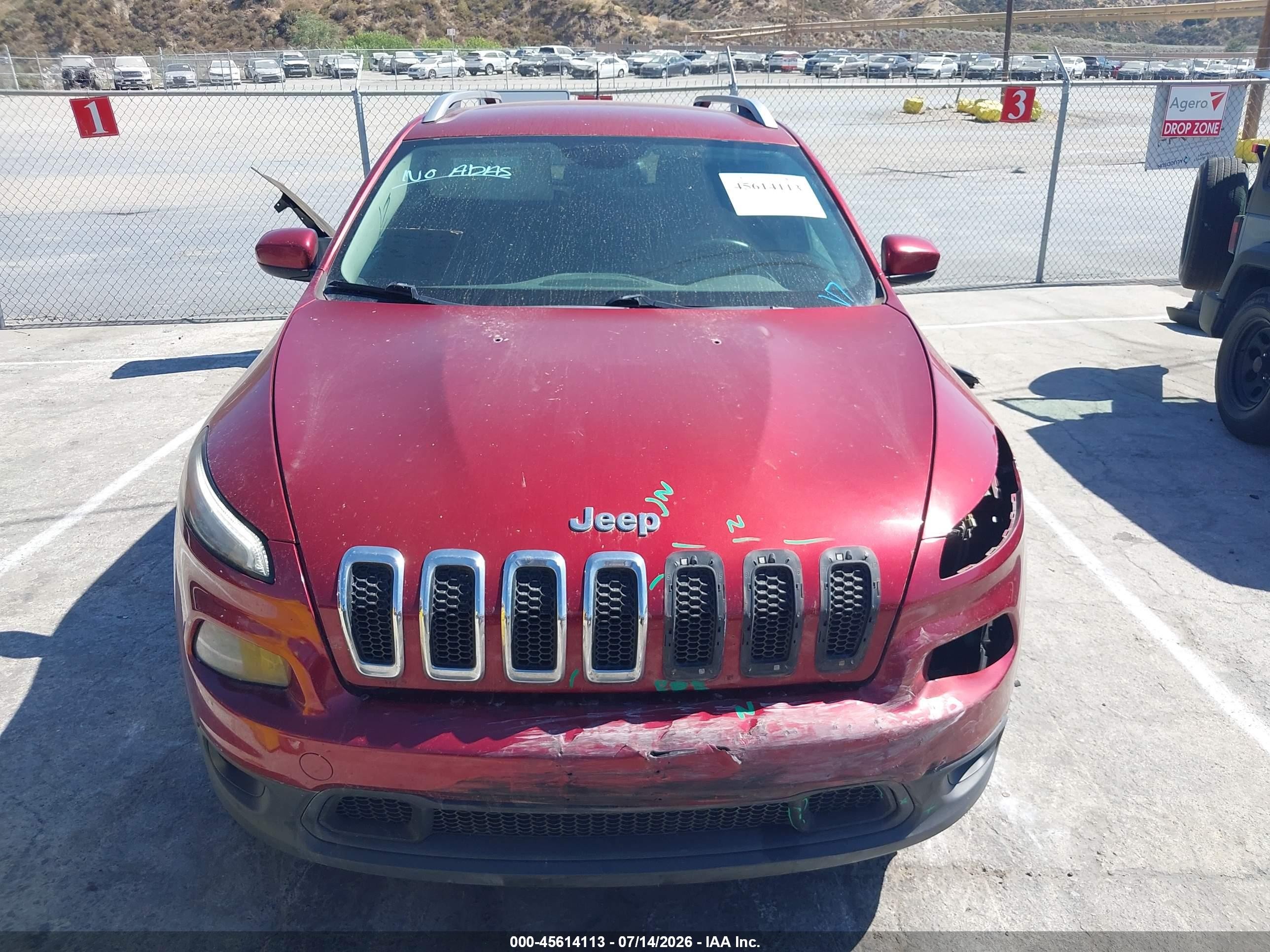 2014 Jeep Cherokee Latitude Red vin: 1C4PJLCB8EW232134
