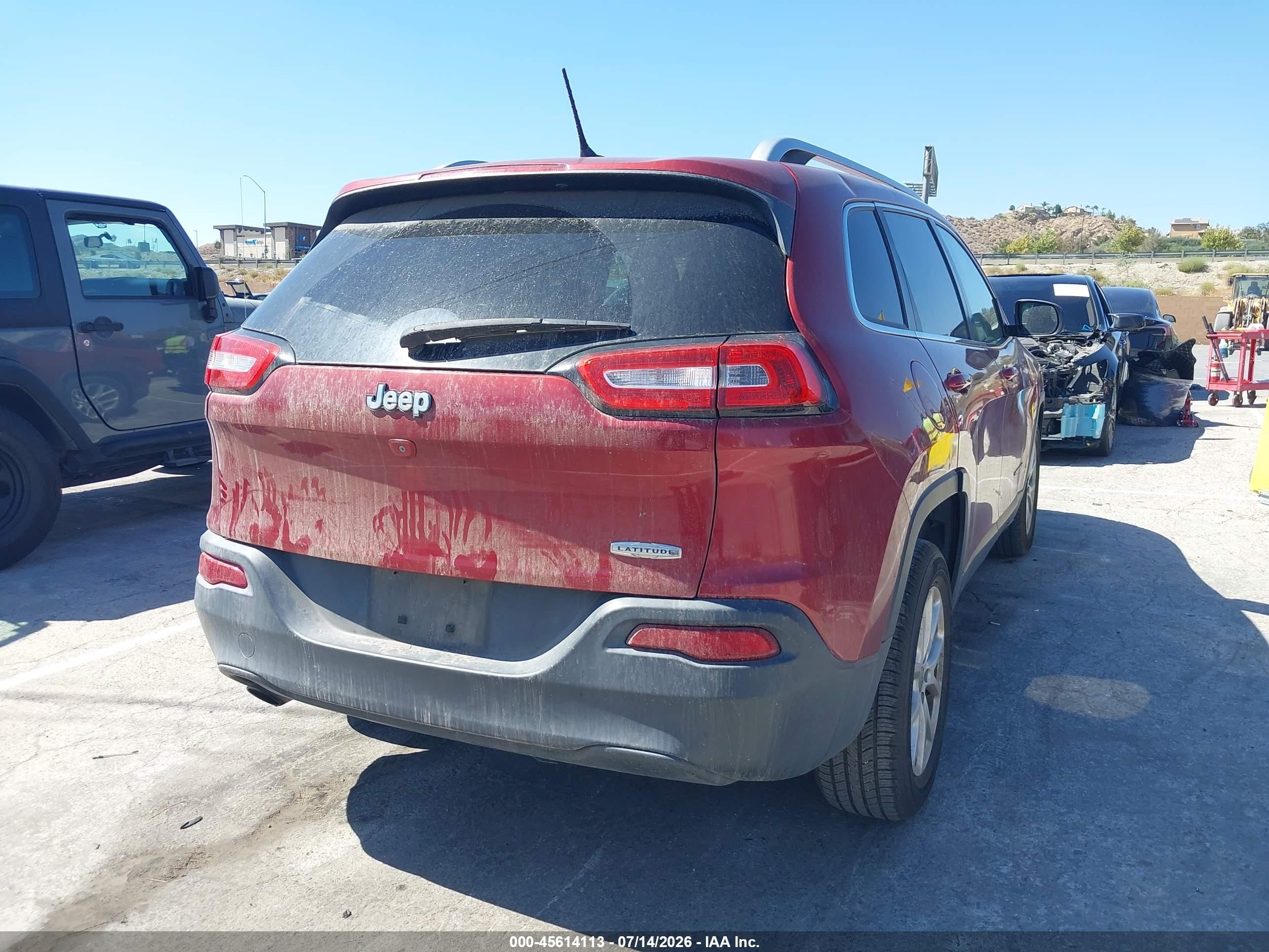 2014 Jeep Cherokee Latitude Red vin: 1C4PJLCB8EW232134