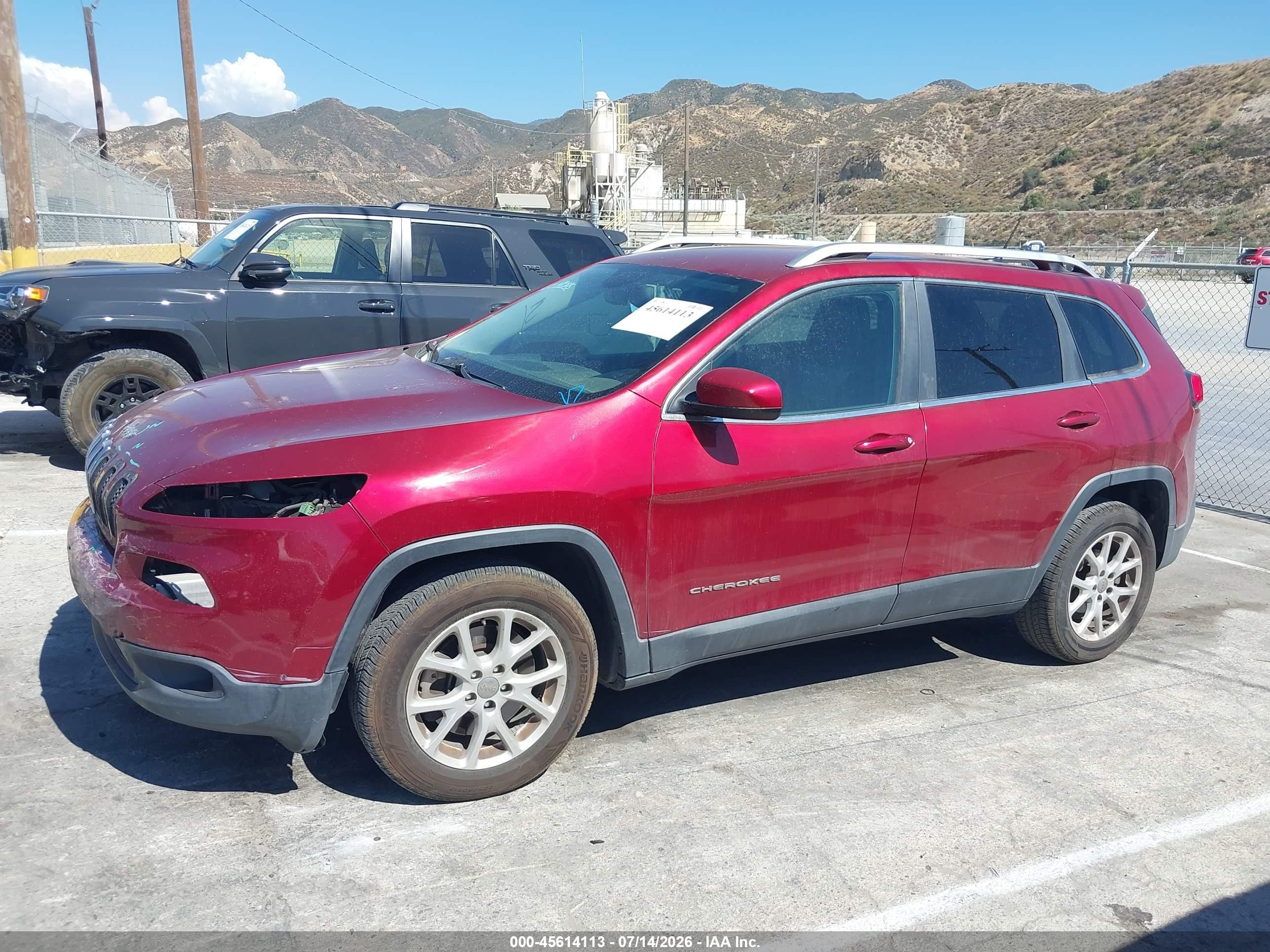 2014 Jeep Cherokee Latitude Red vin: 1C4PJLCB8EW232134