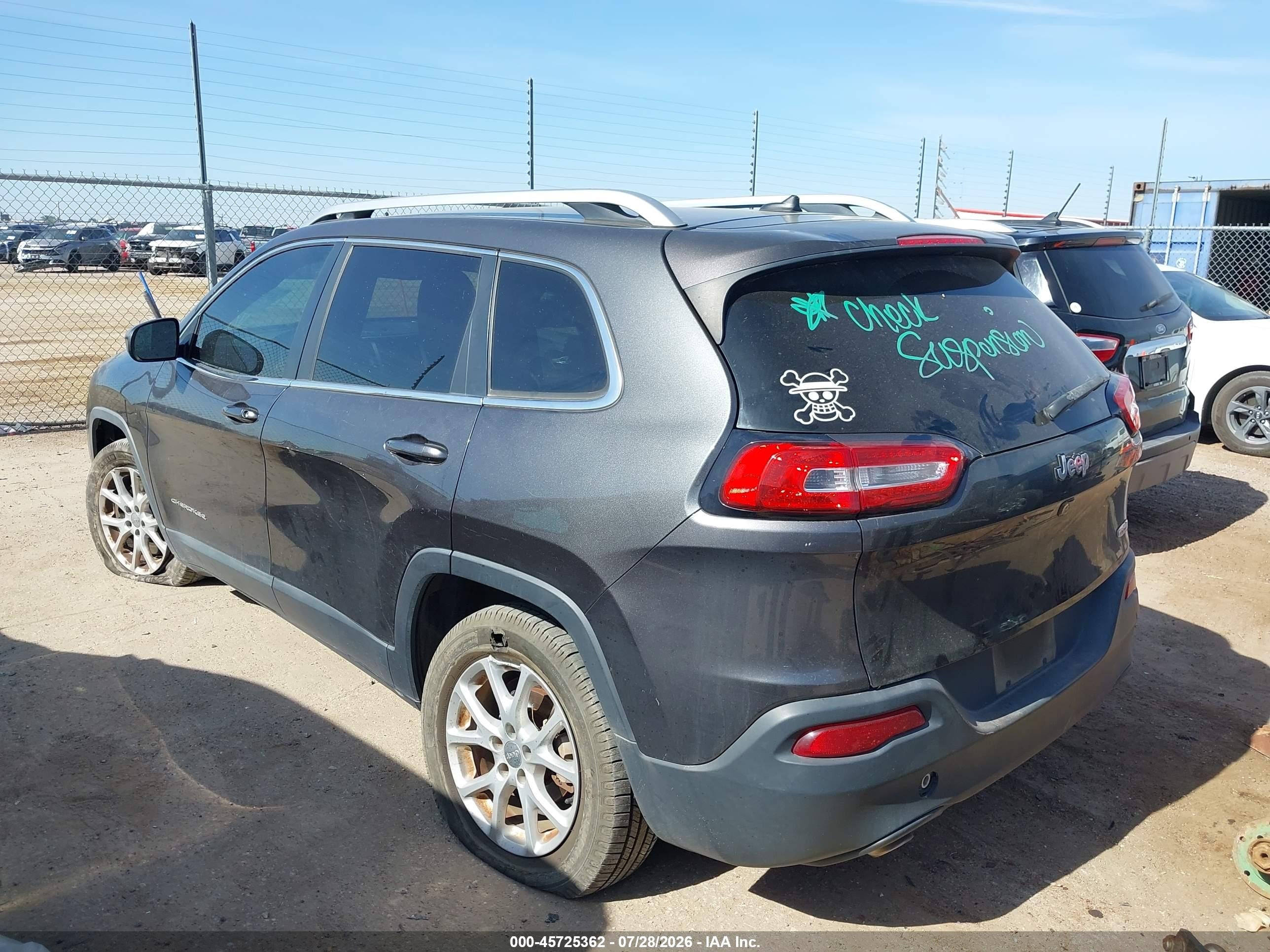 2015 Jeep Cherokee Latitude Gray vin: 1C4PJLCB8FW573020